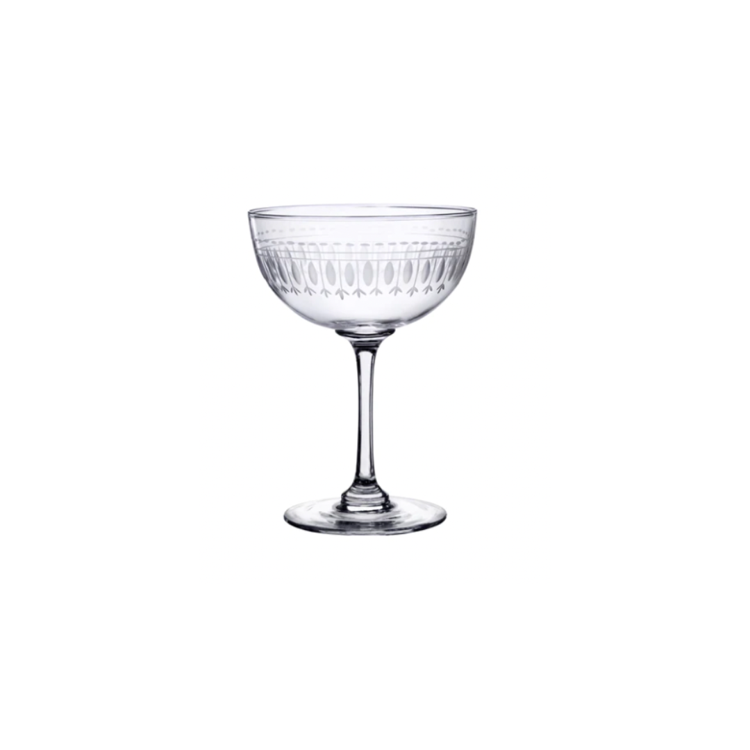 A Set of Six Champagne Saucers | Ovals Design