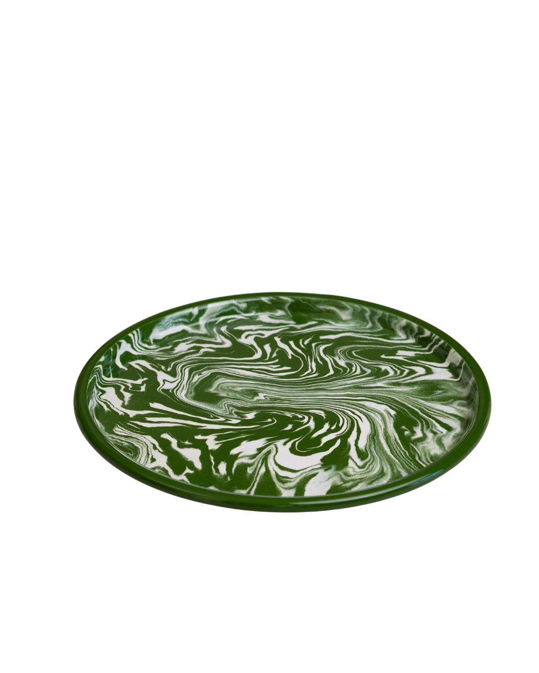green marble enamel tray