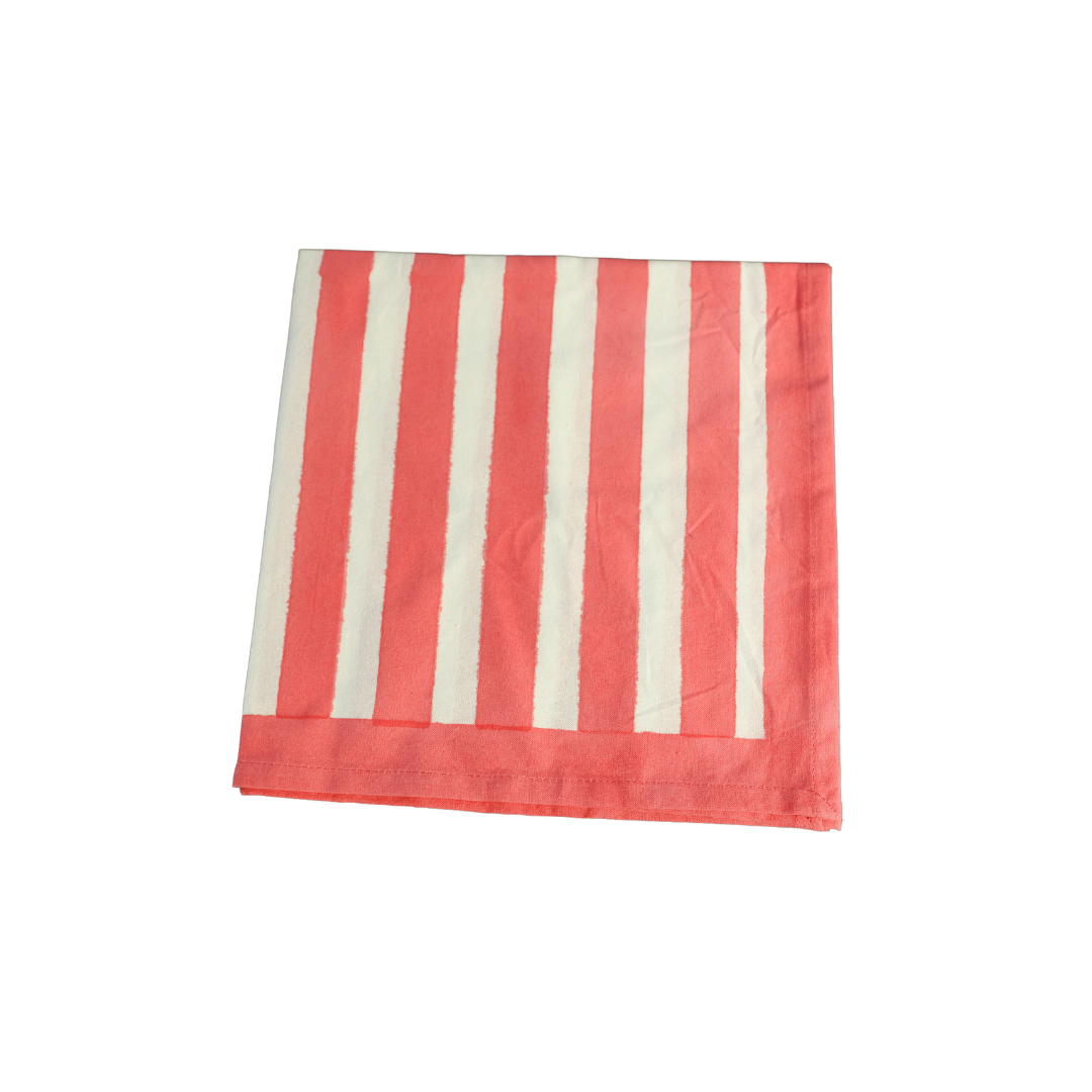 Seconds | ‘Stripe’ Cotton Napkins |Candy Pink | Sold as a set of 4