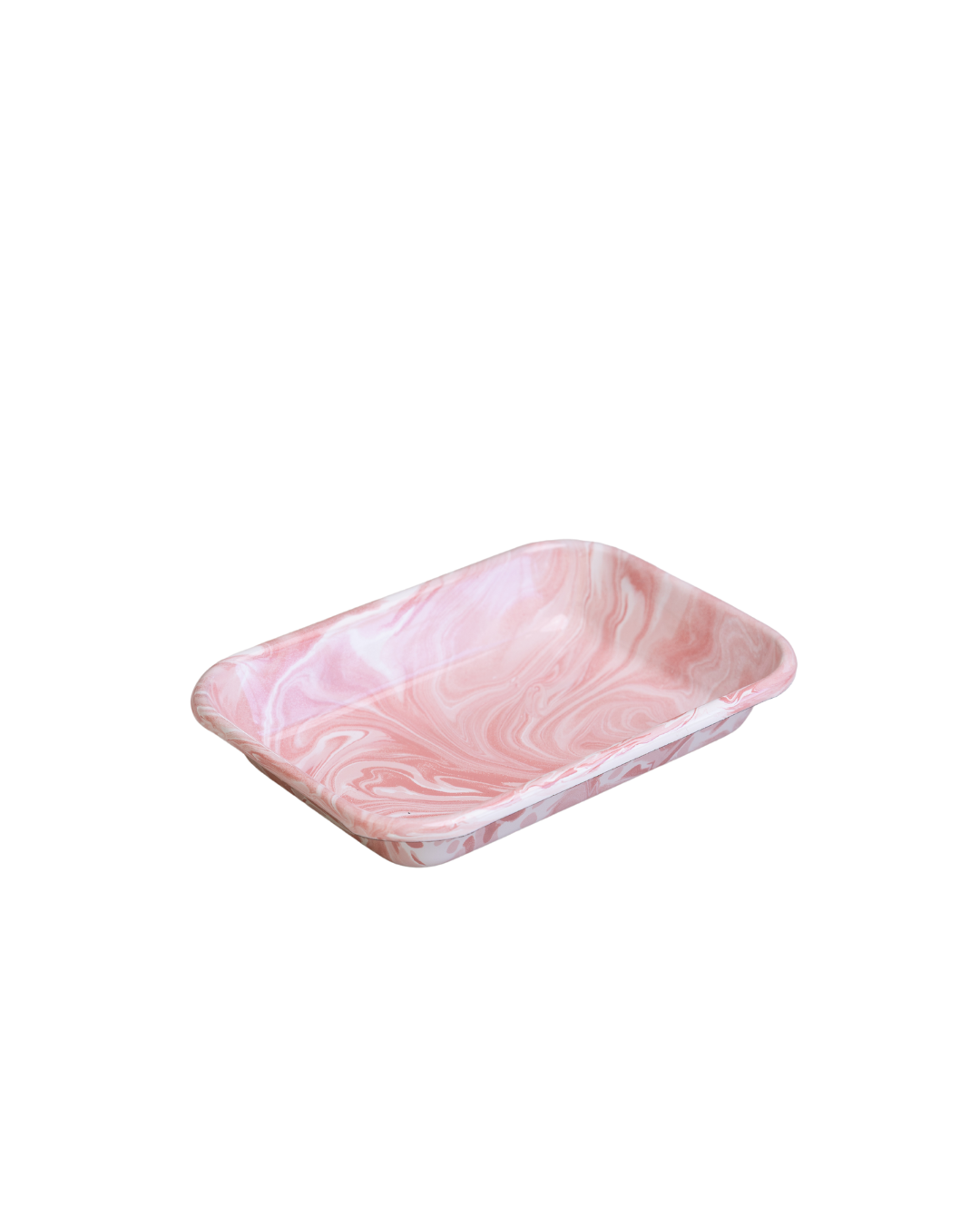 Pink enamel baking dish