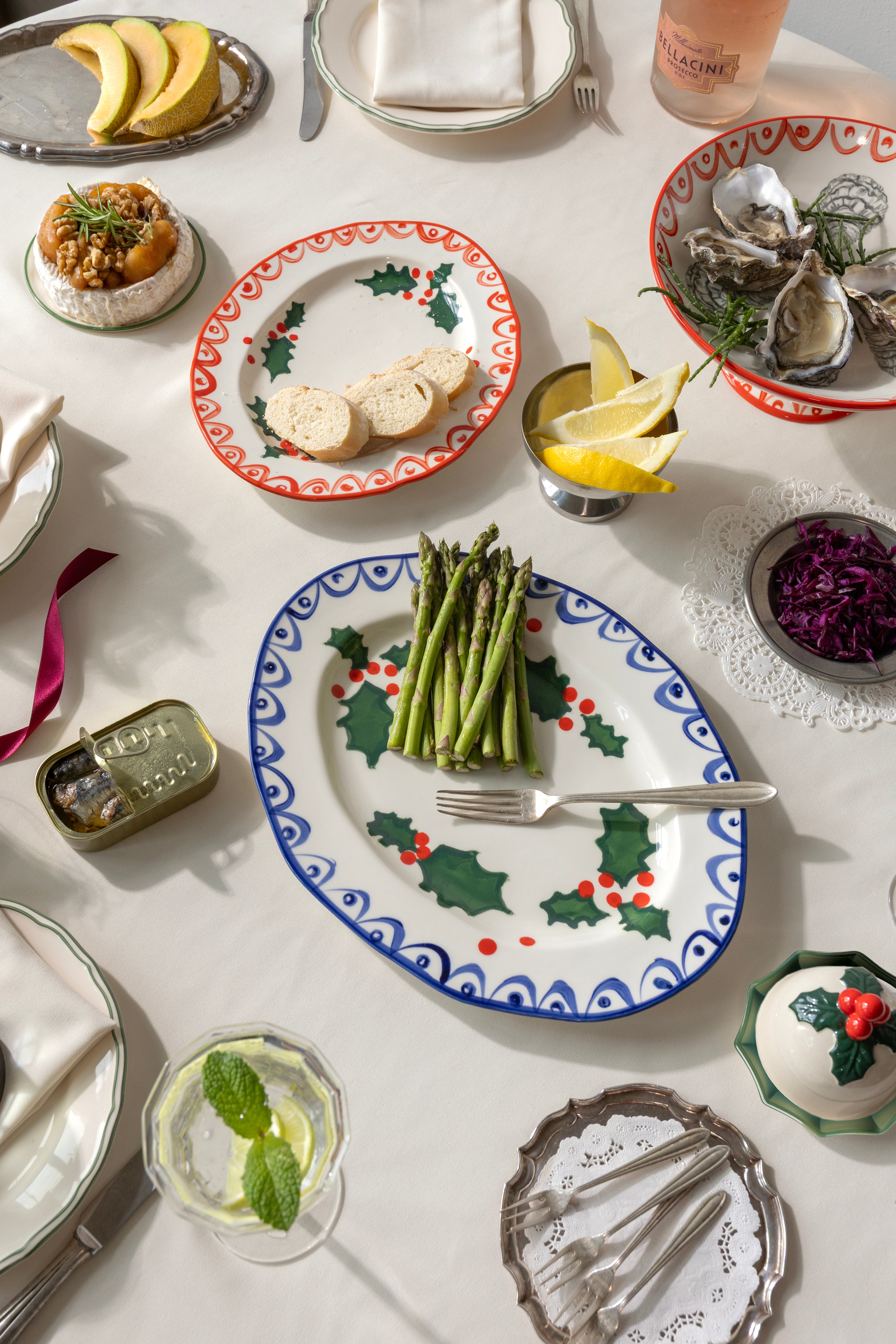 Christmas Platter | Blue Holly | Large