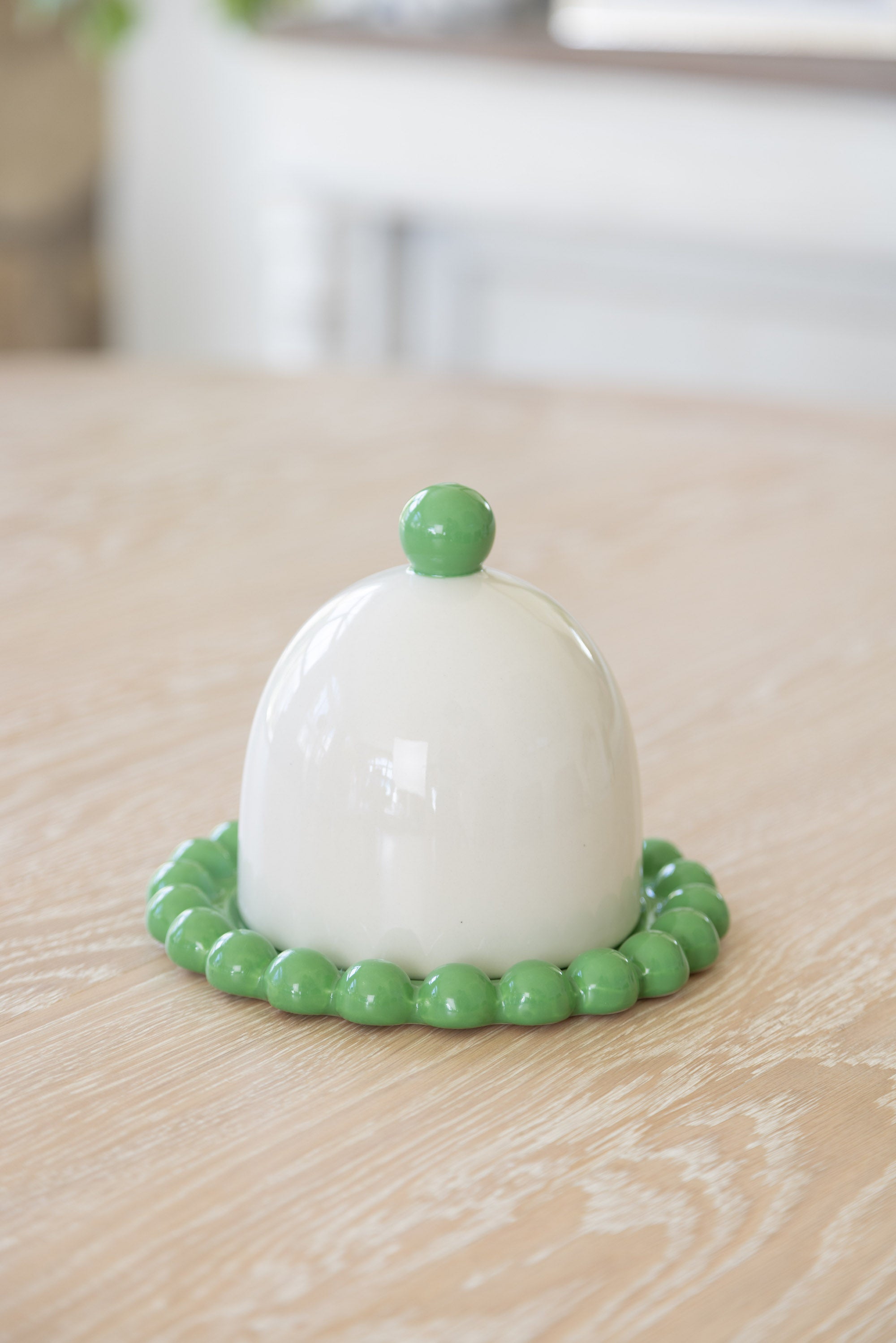 Butter Dish | Green & Cream