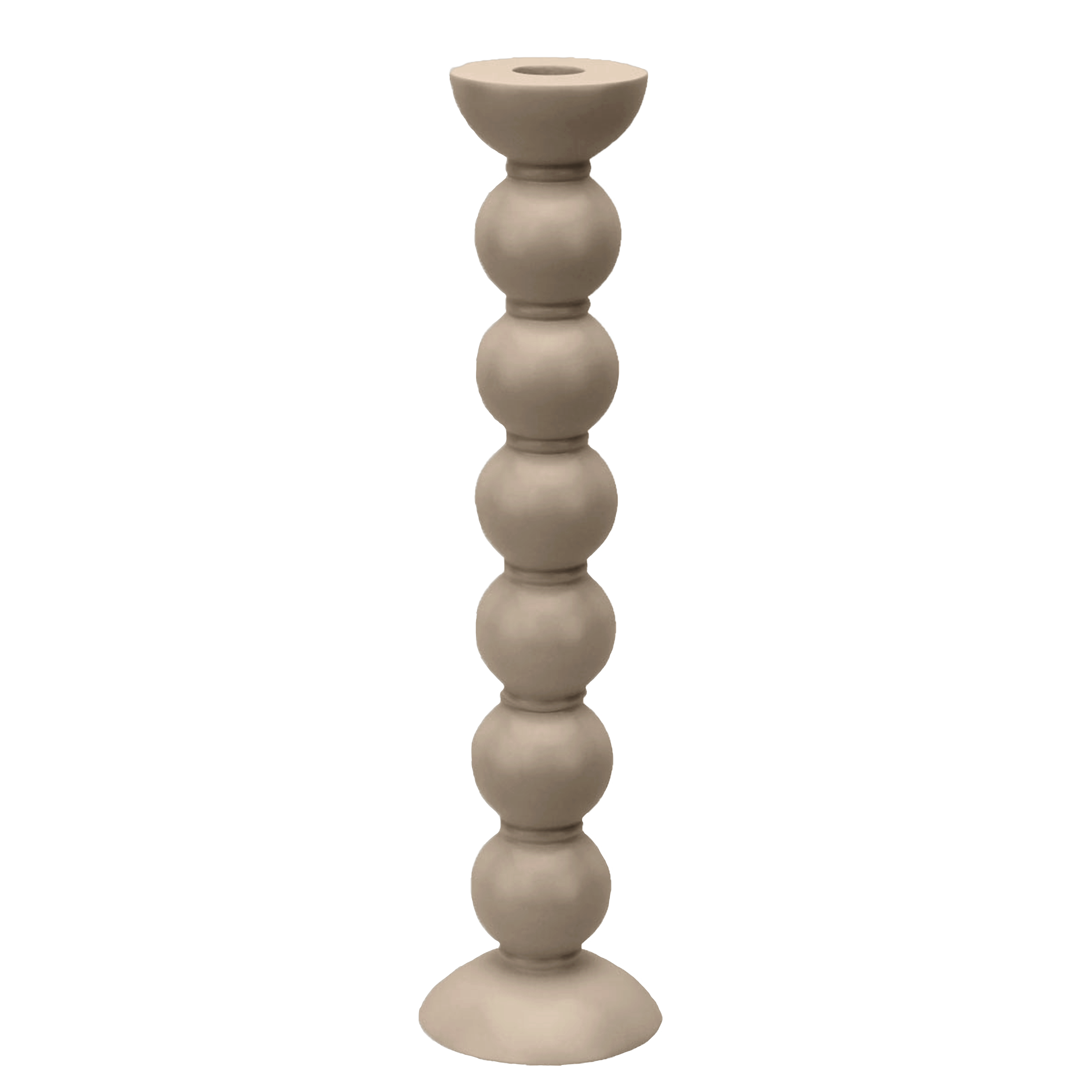 Extra tall bobbin candle holder in Cappuccino