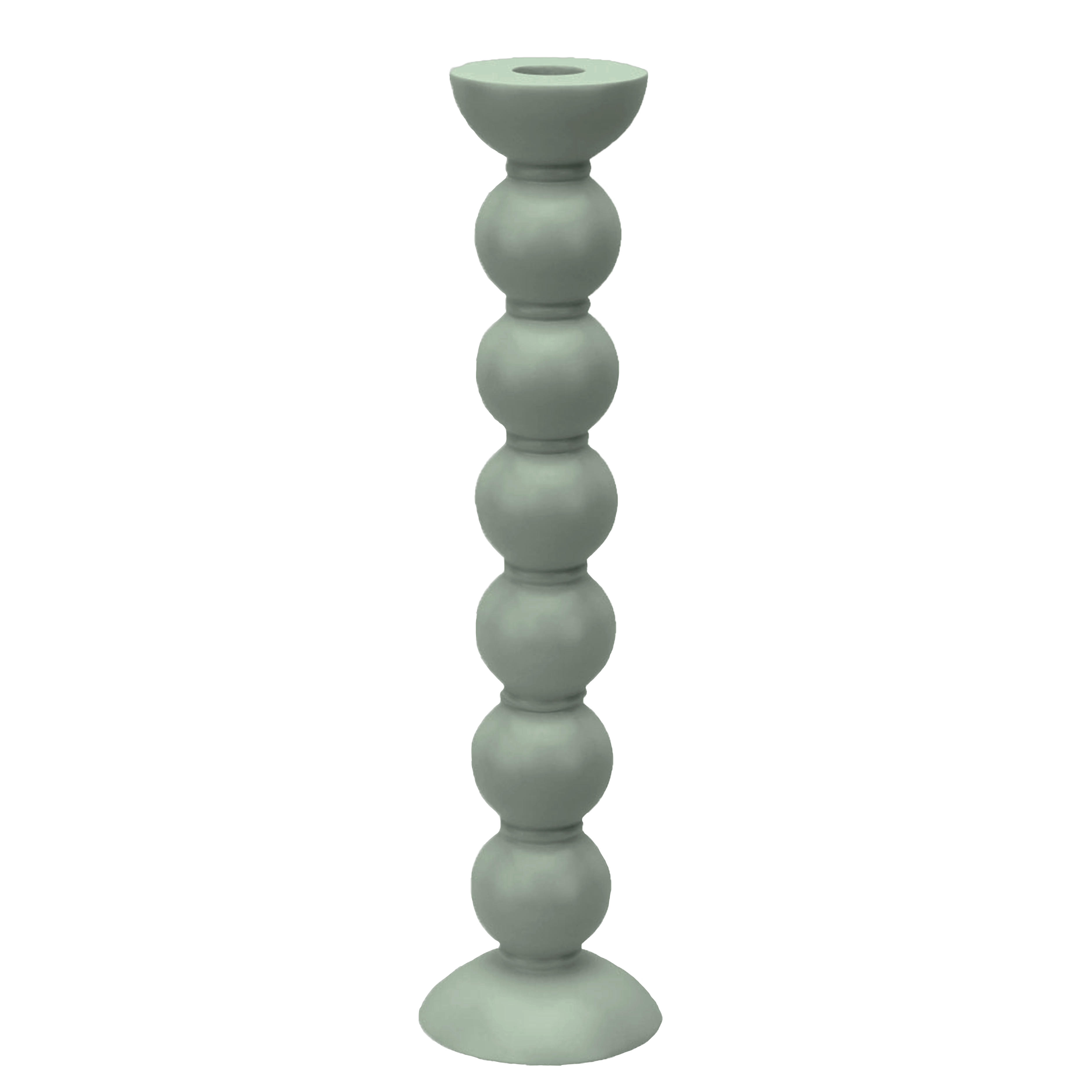Extra tall bobbin candle holder in sage