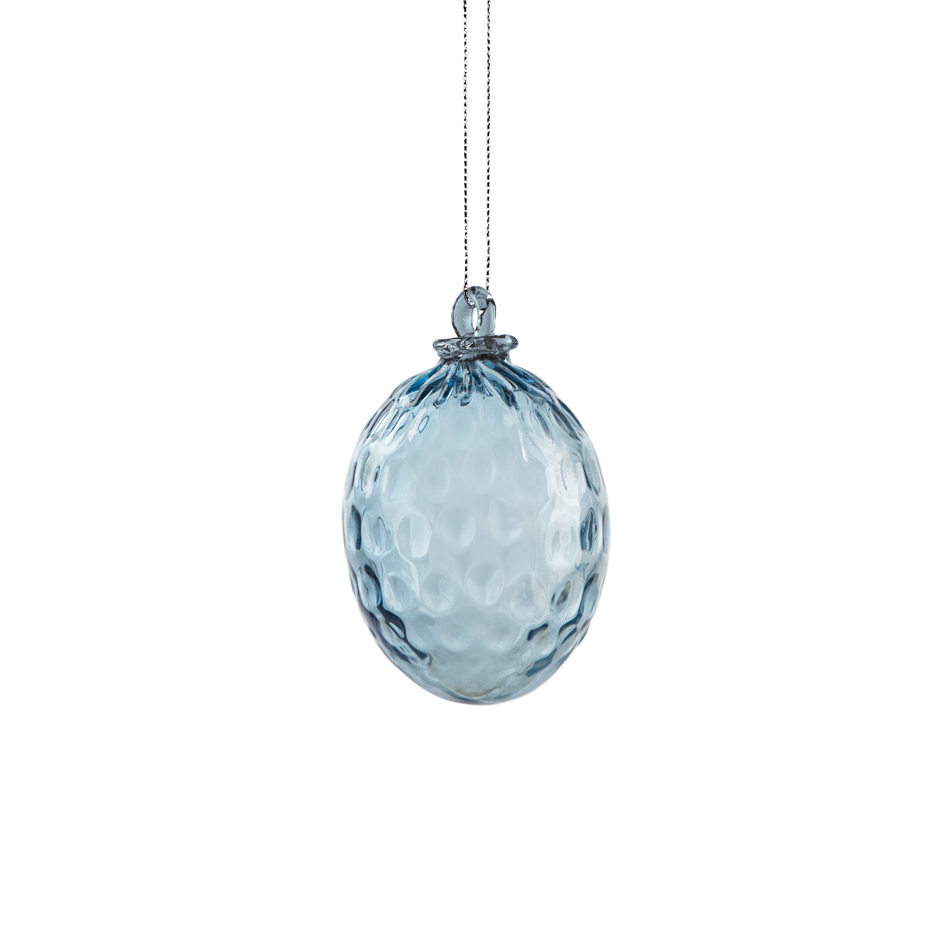 Blue glass easter egg decoration