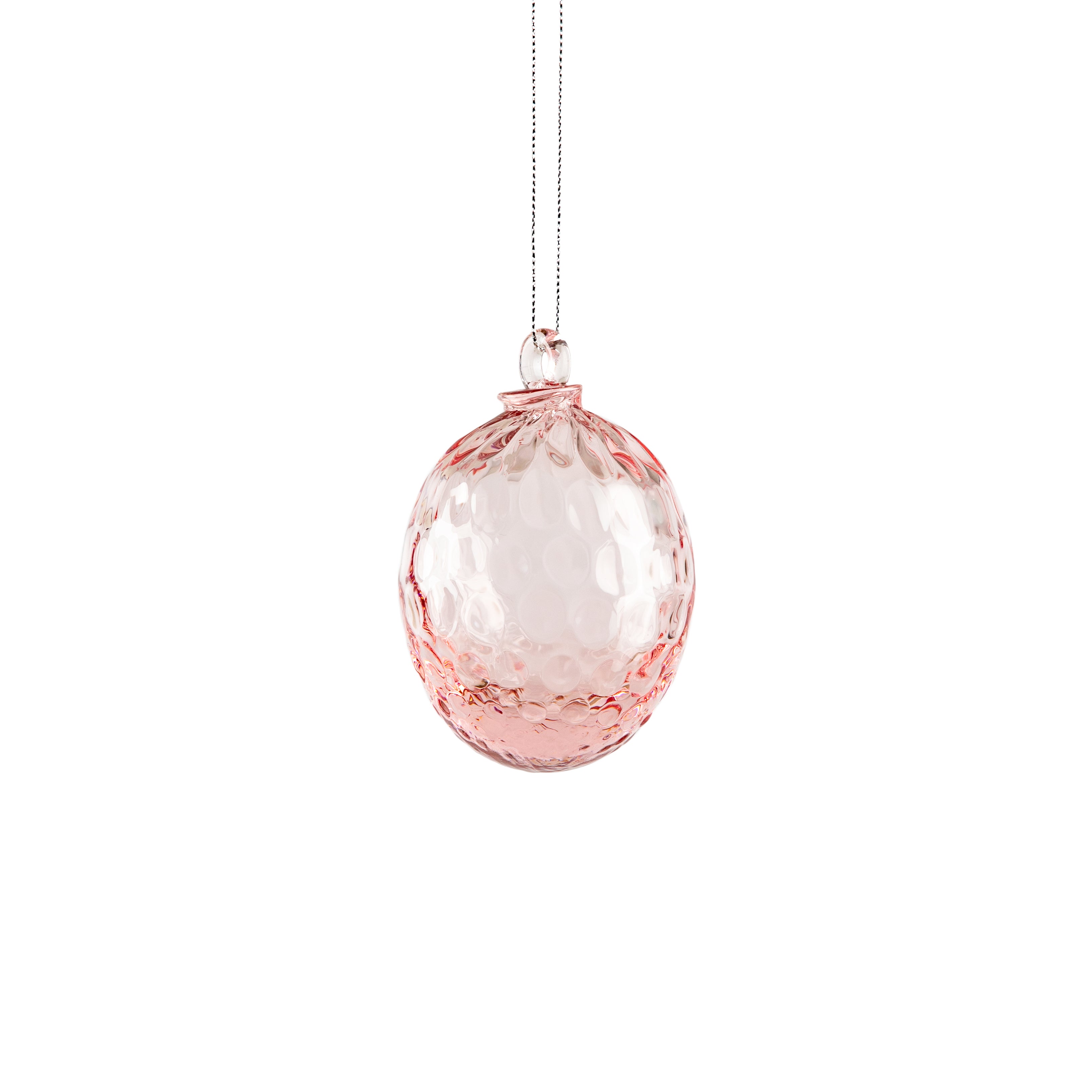 Pink glass Easter egg decoration