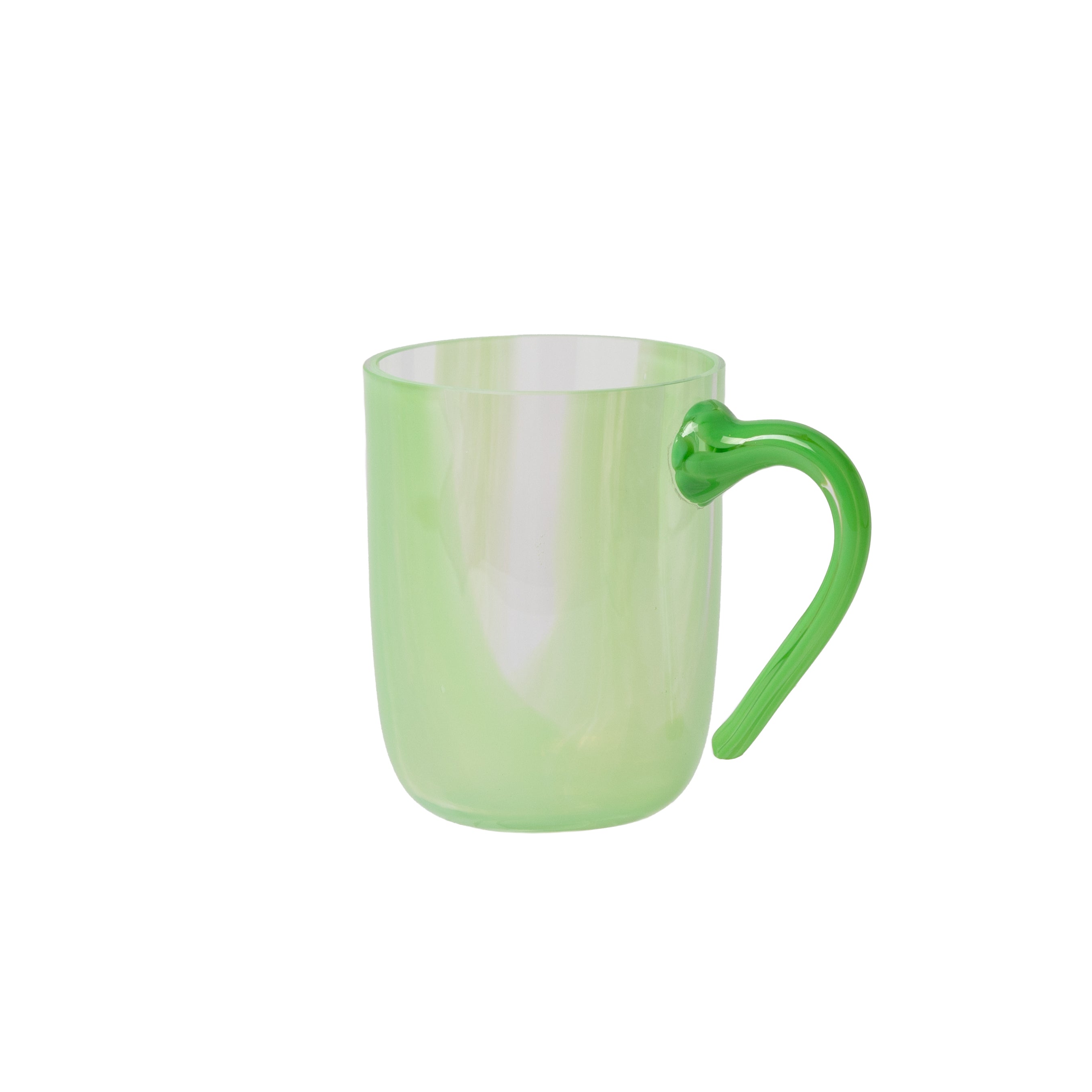 green glass mug