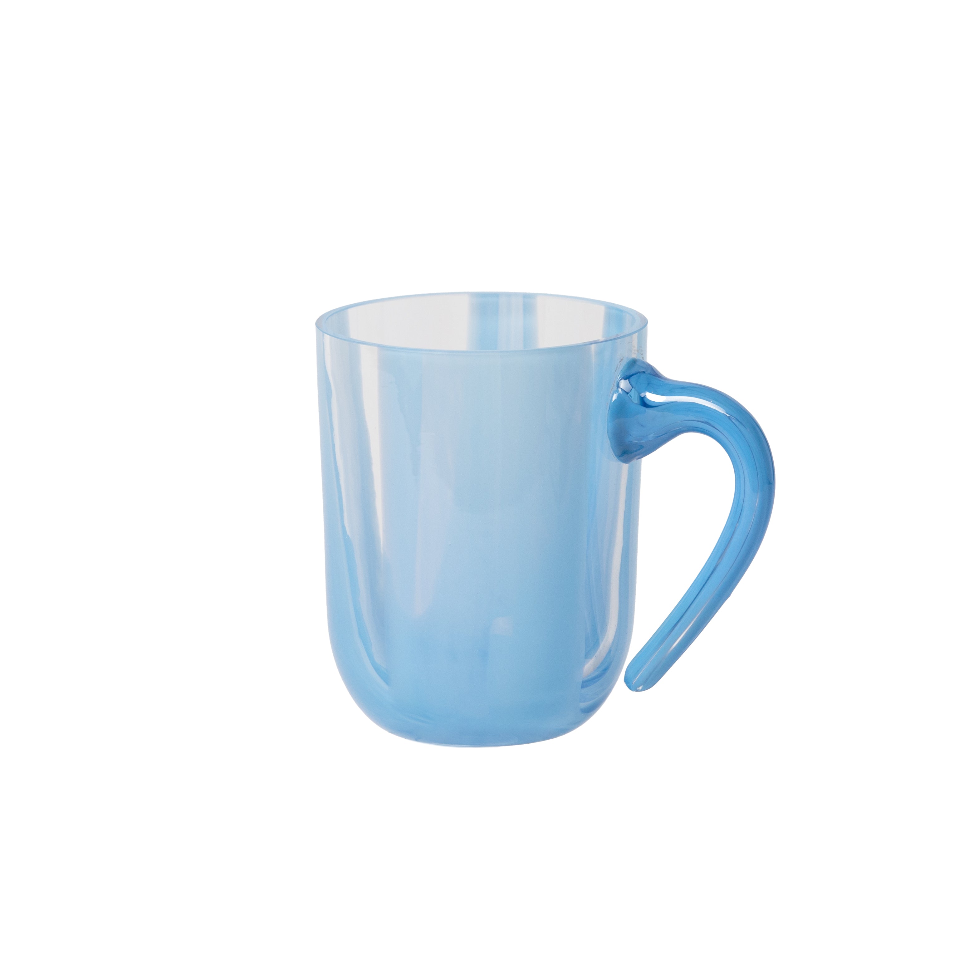 Blue glass mug