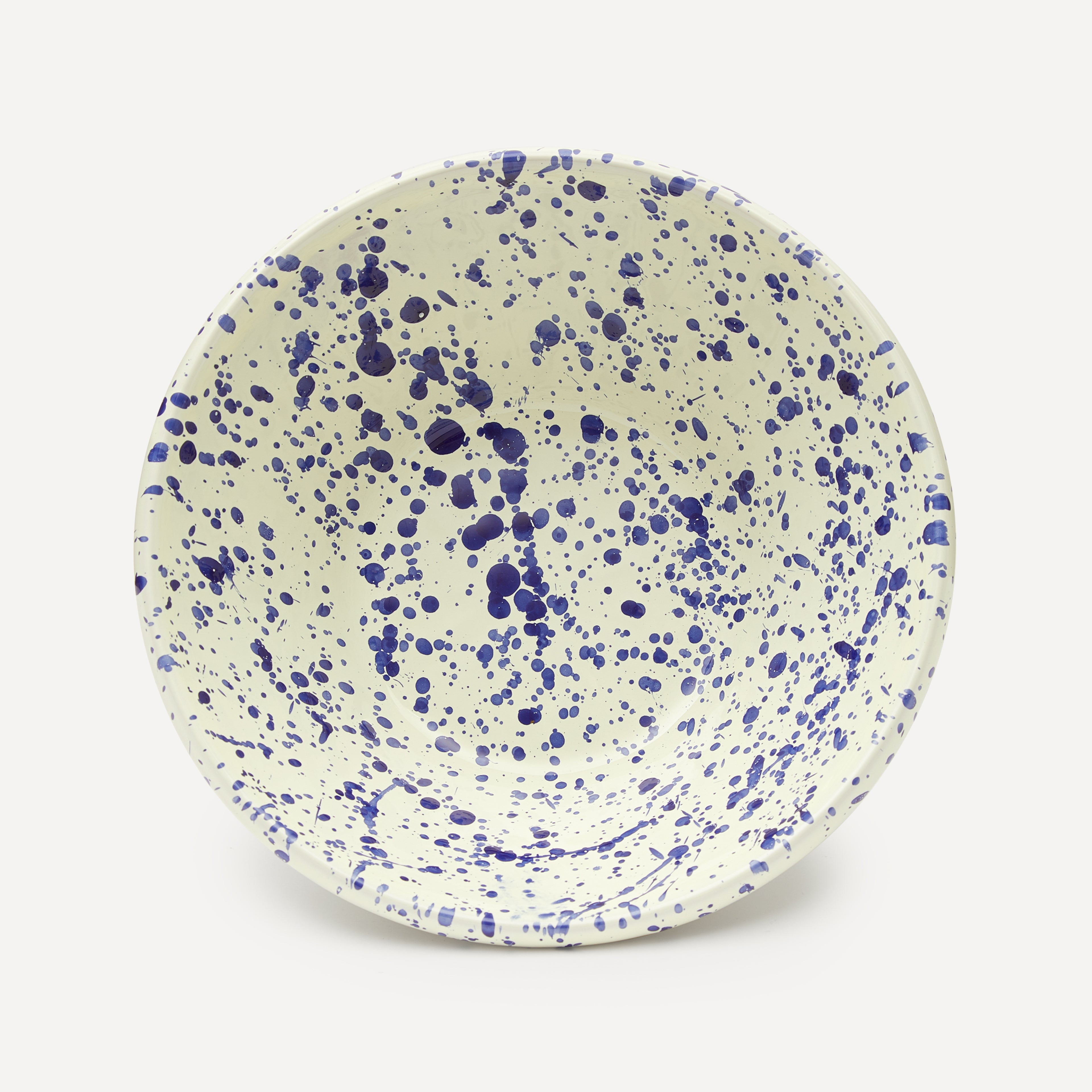 Blue splatter salad bowl