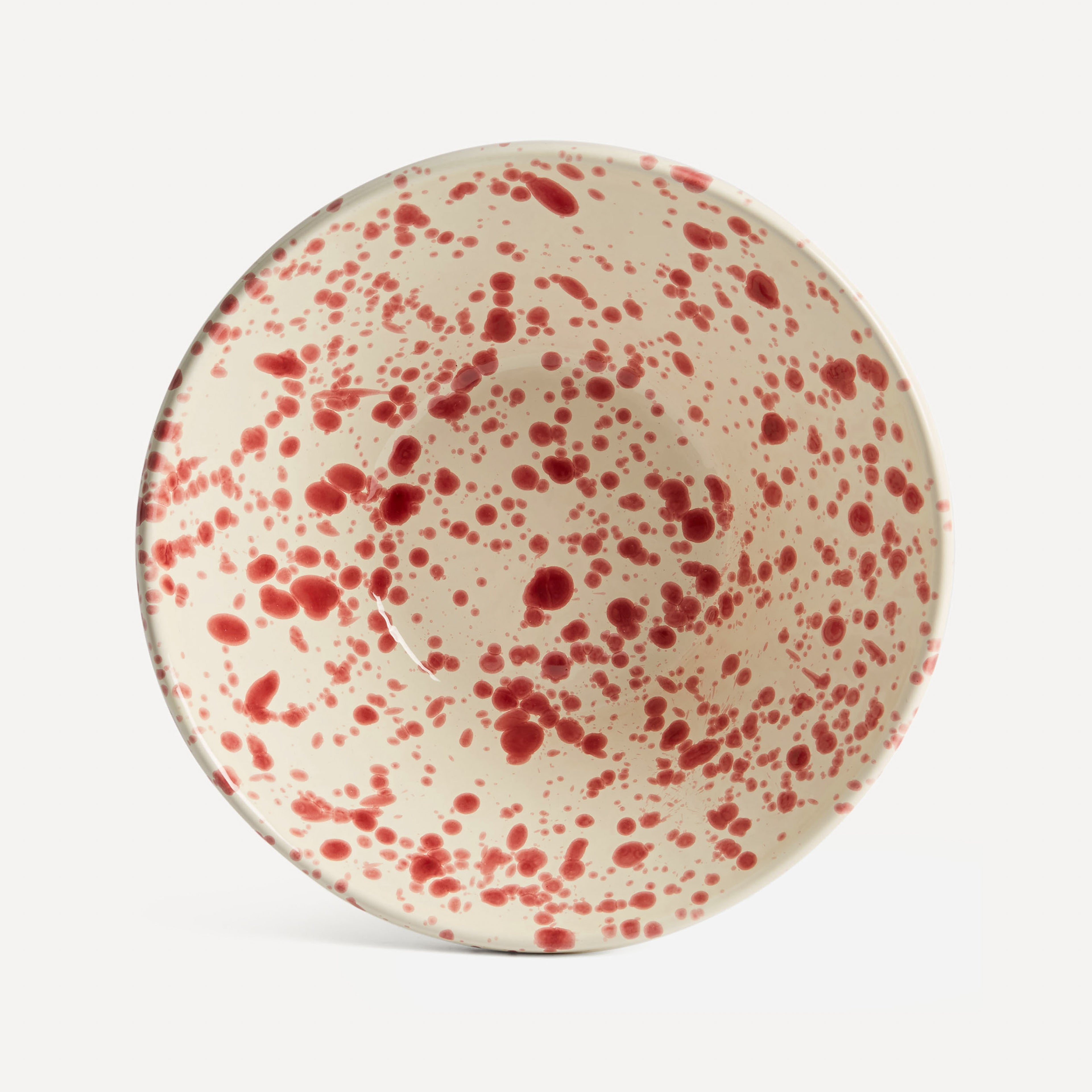 red splatter salad bowl