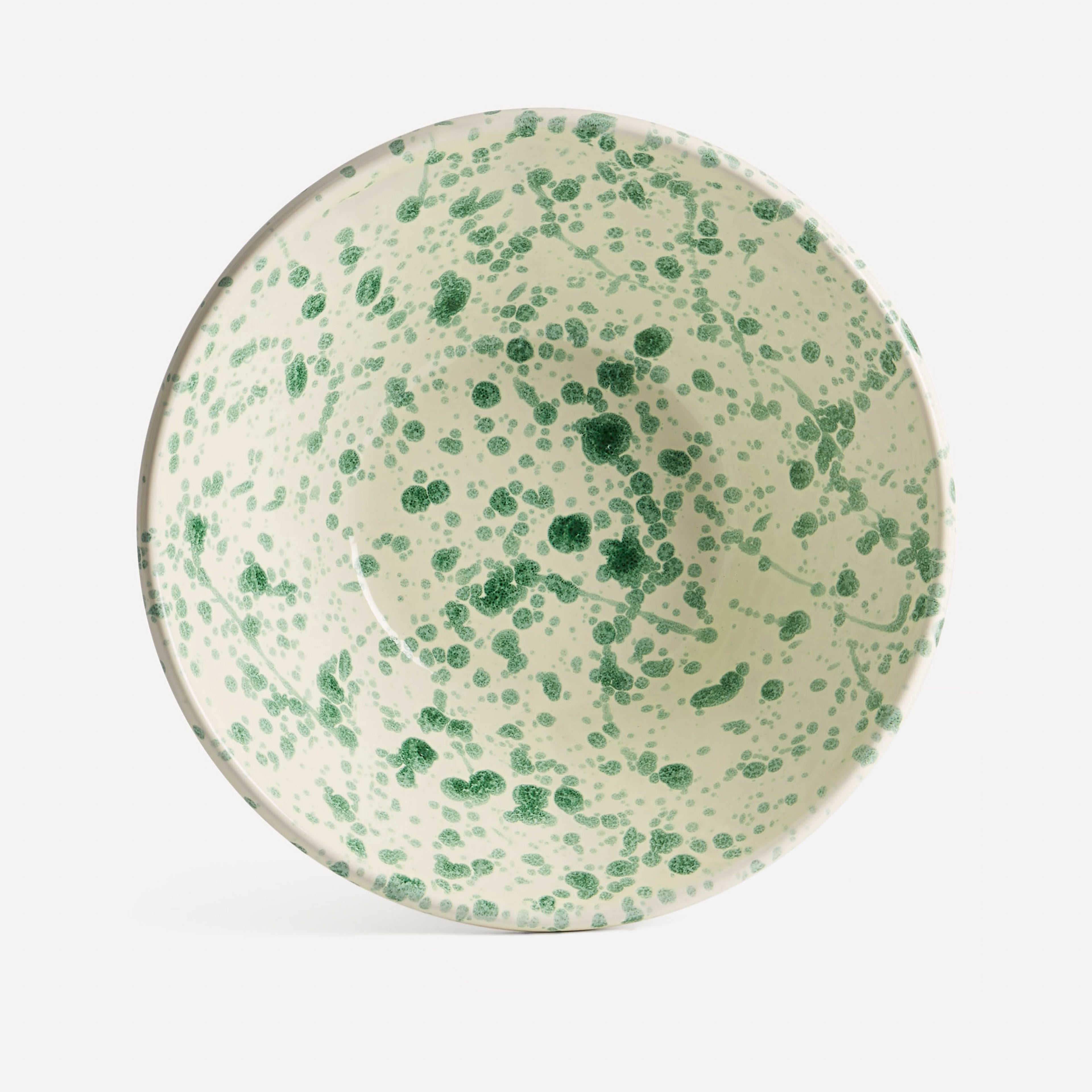 green splatter salad bowl