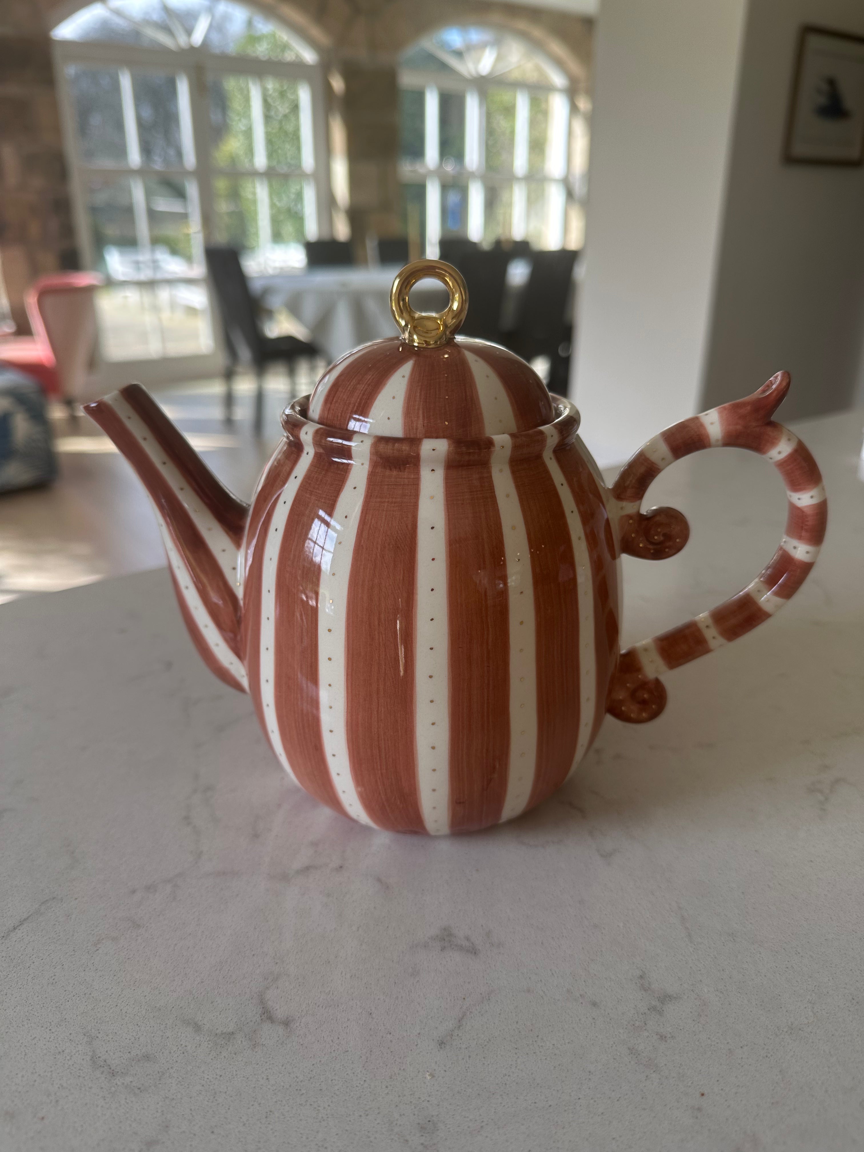 Striped Teapot | Brown