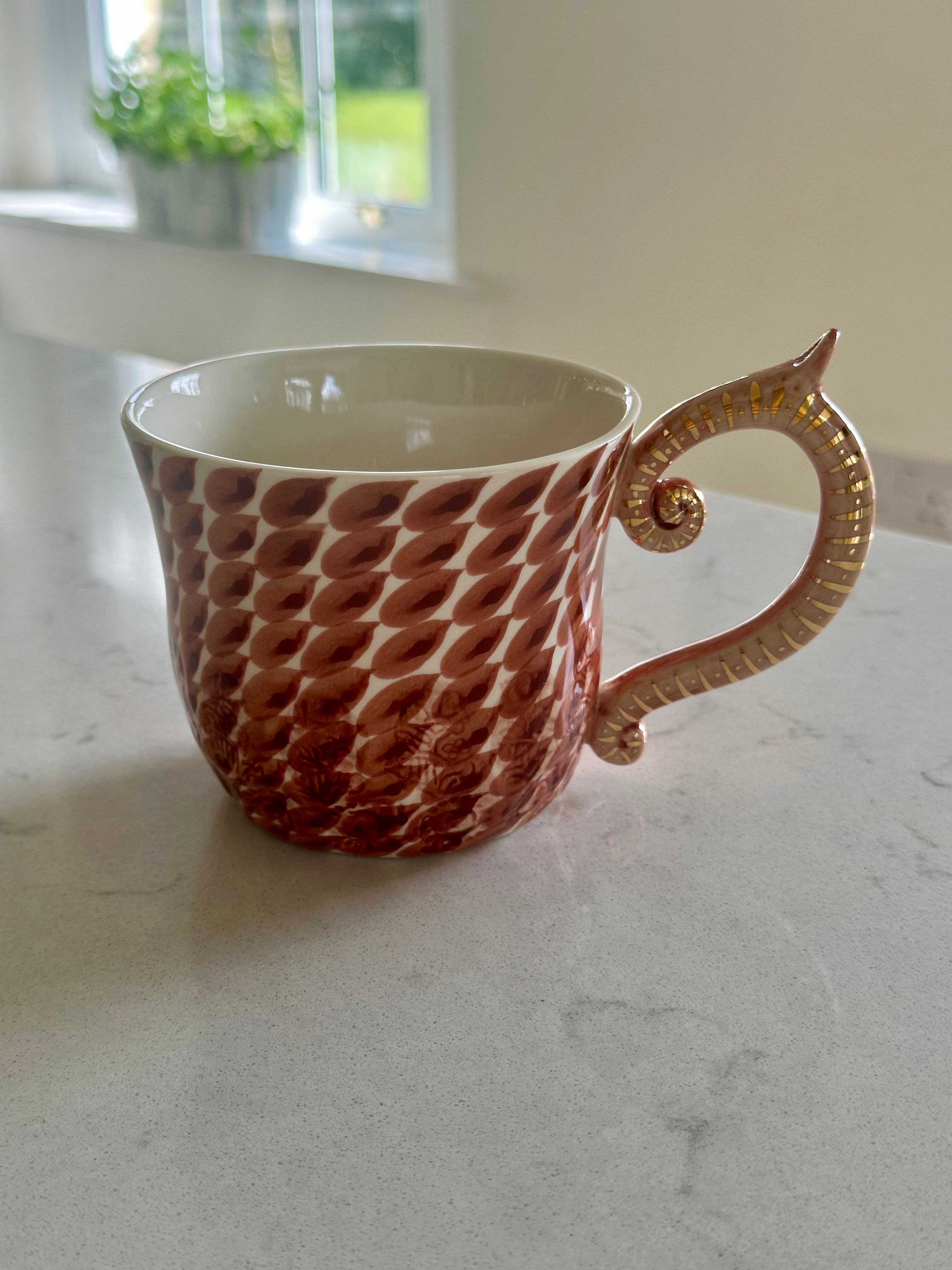 Tea Cup | Dash Pattern | Brown