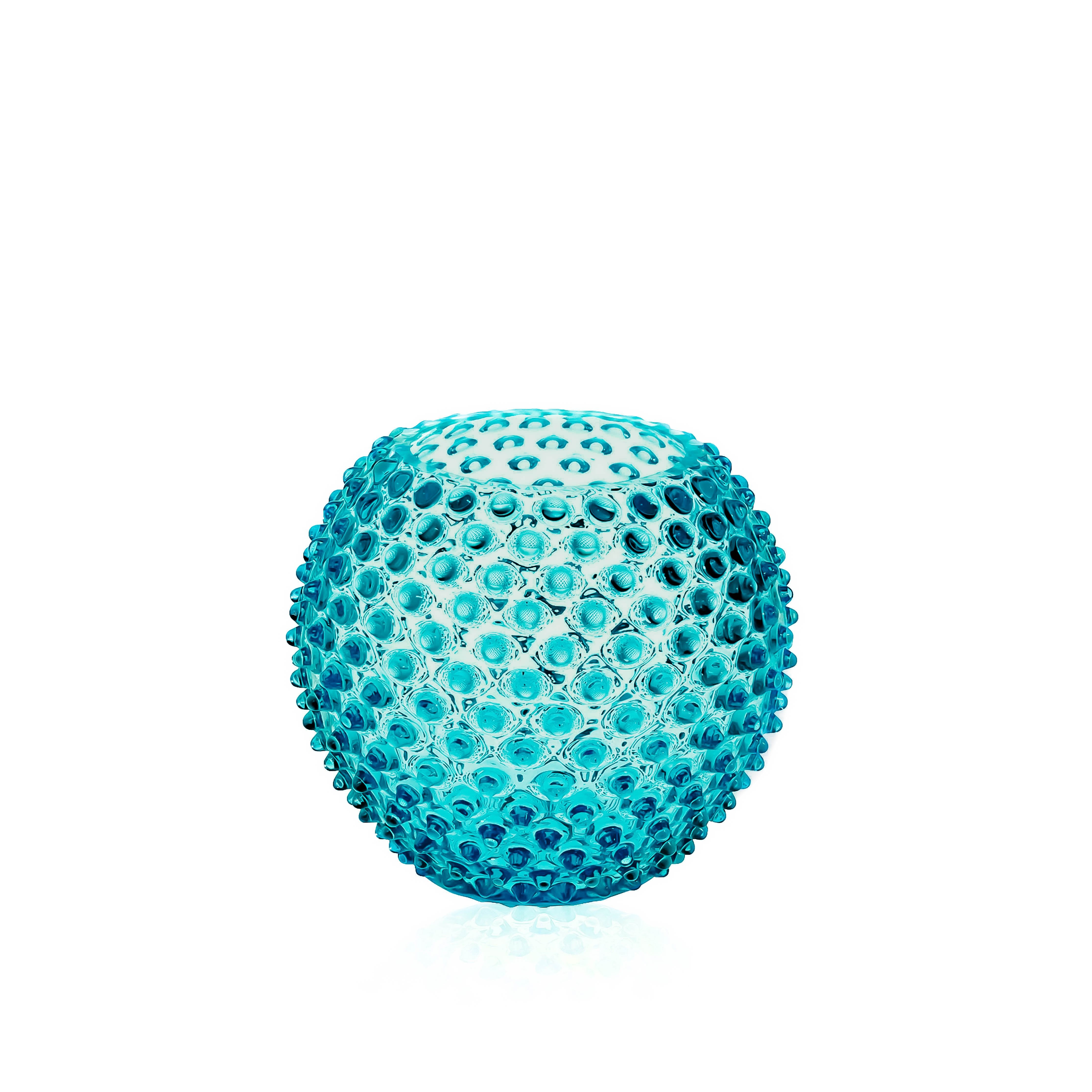 Hobnail Round Vase | Aquamarine