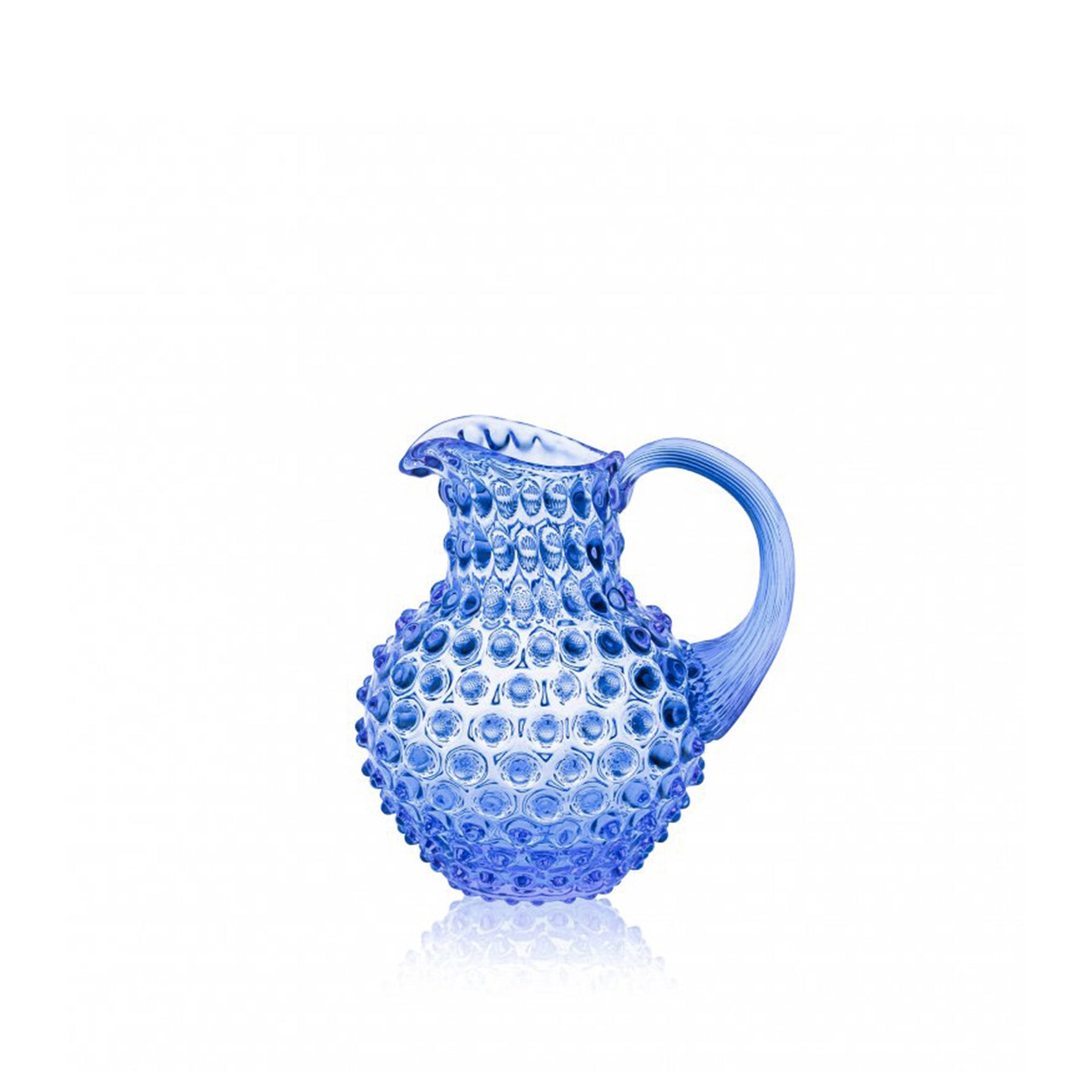 Small hobnail light blue jug