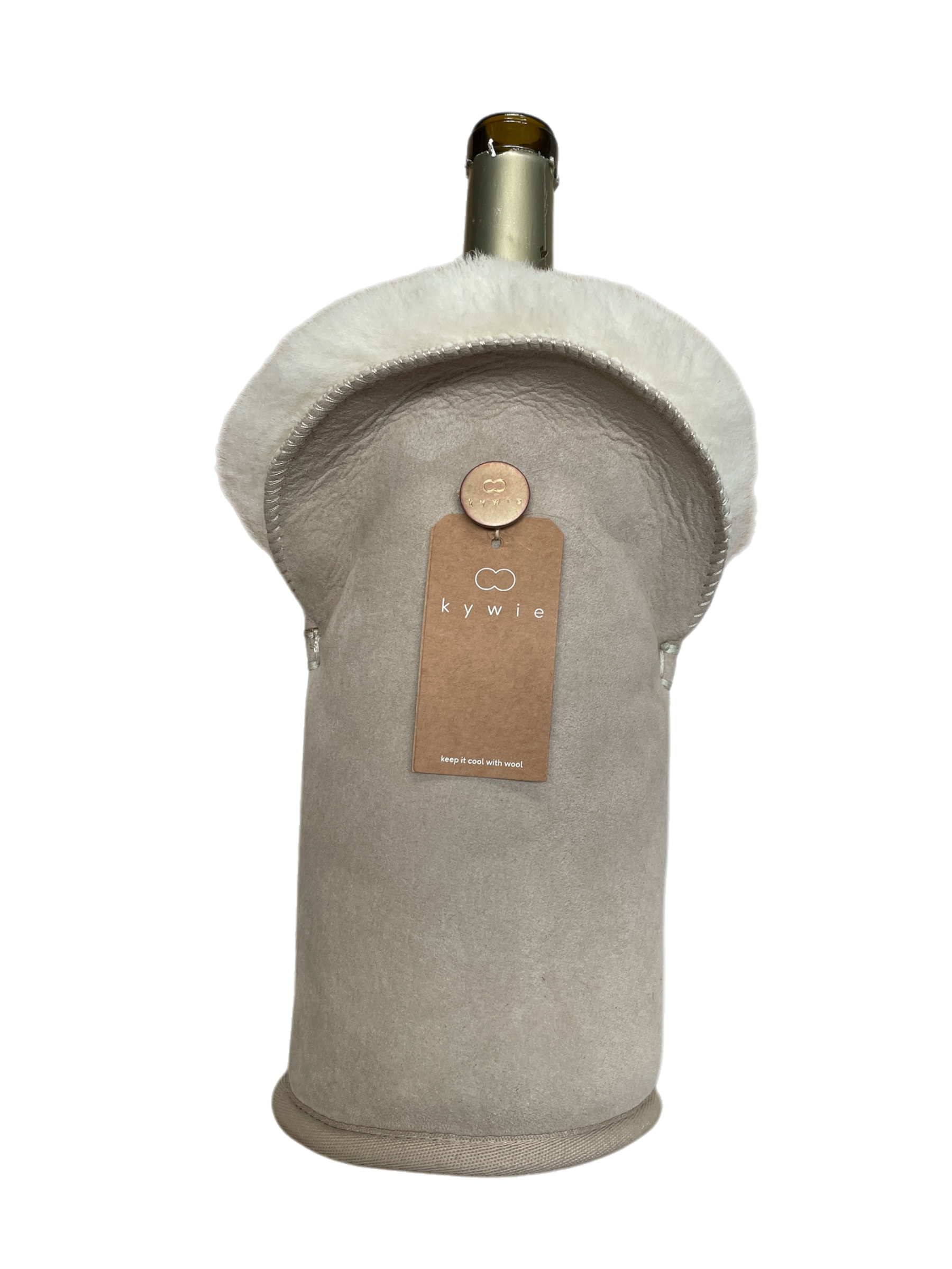 beige suede sheepskin cooler