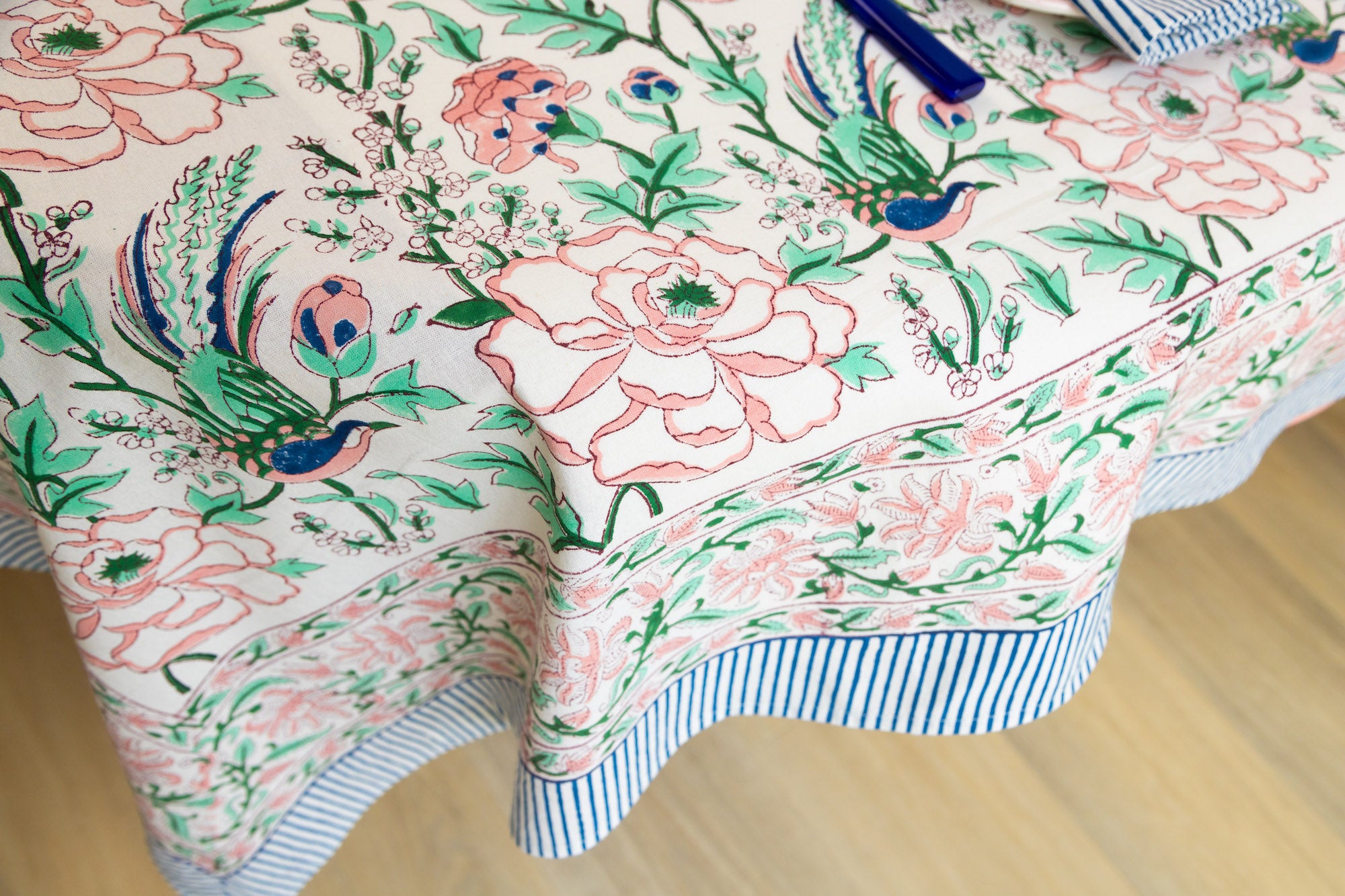 Table cloth | Tropical Paradise design | blue, green & pink