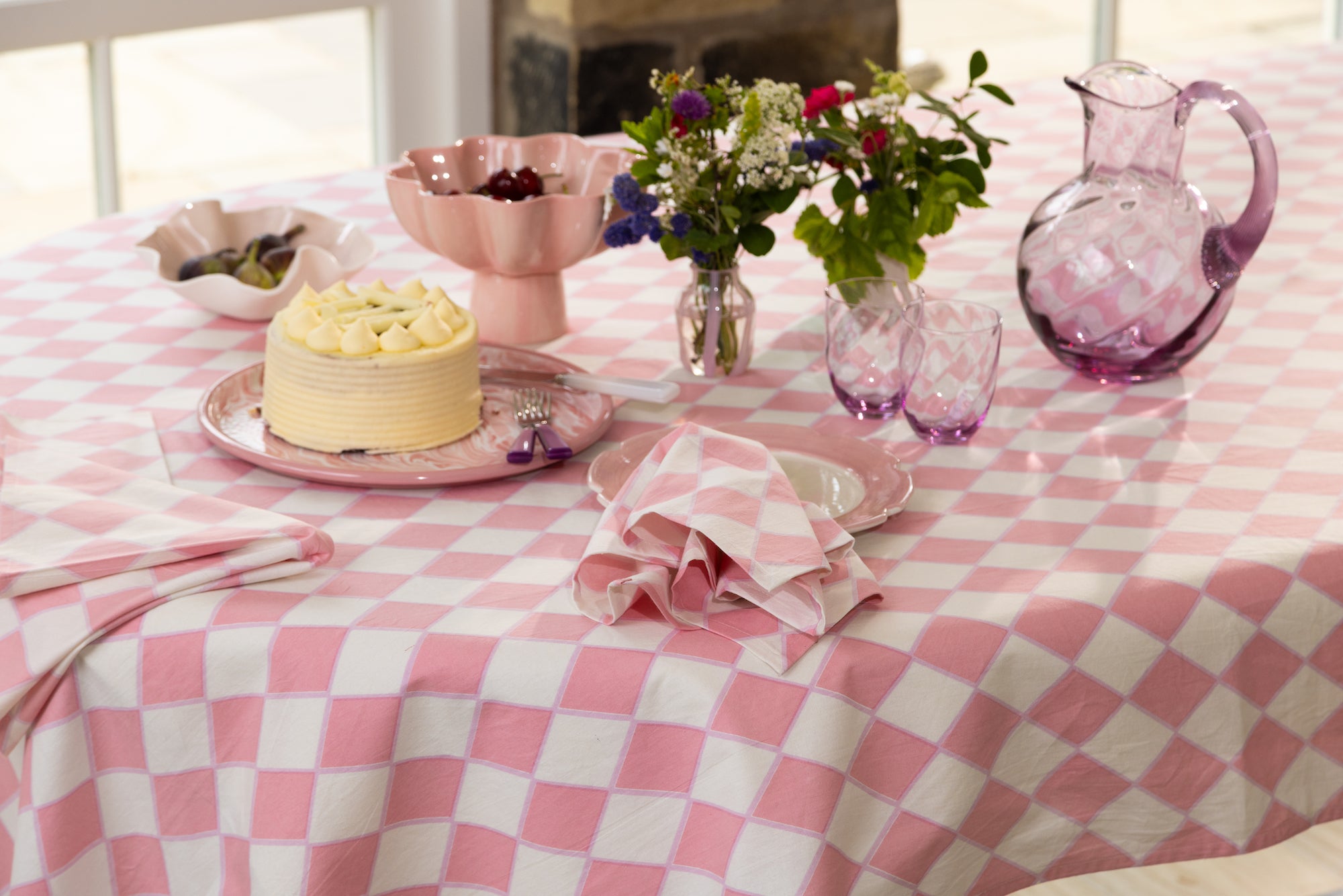 Table Cloth |Pink Check