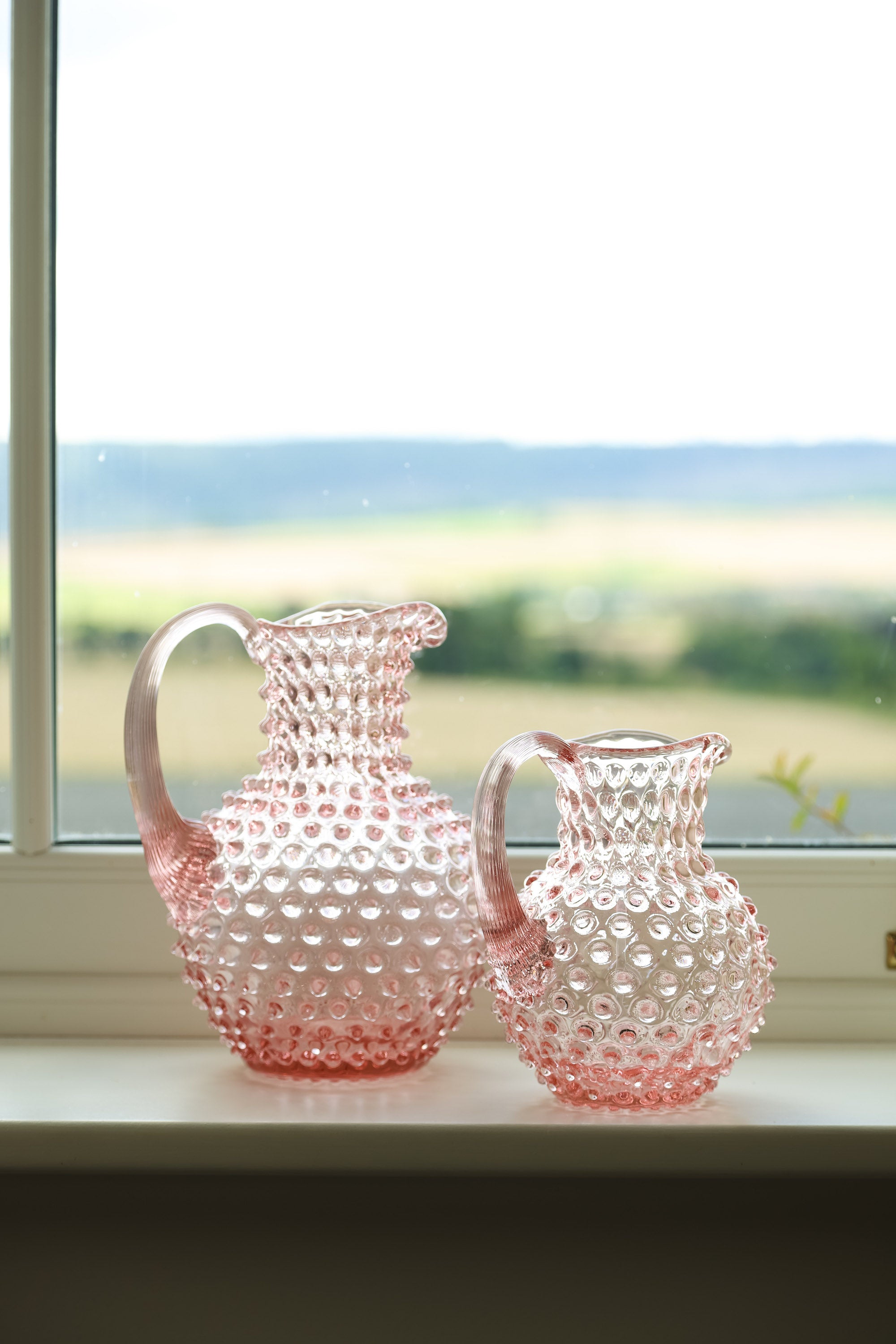 Small pink hobnail jug