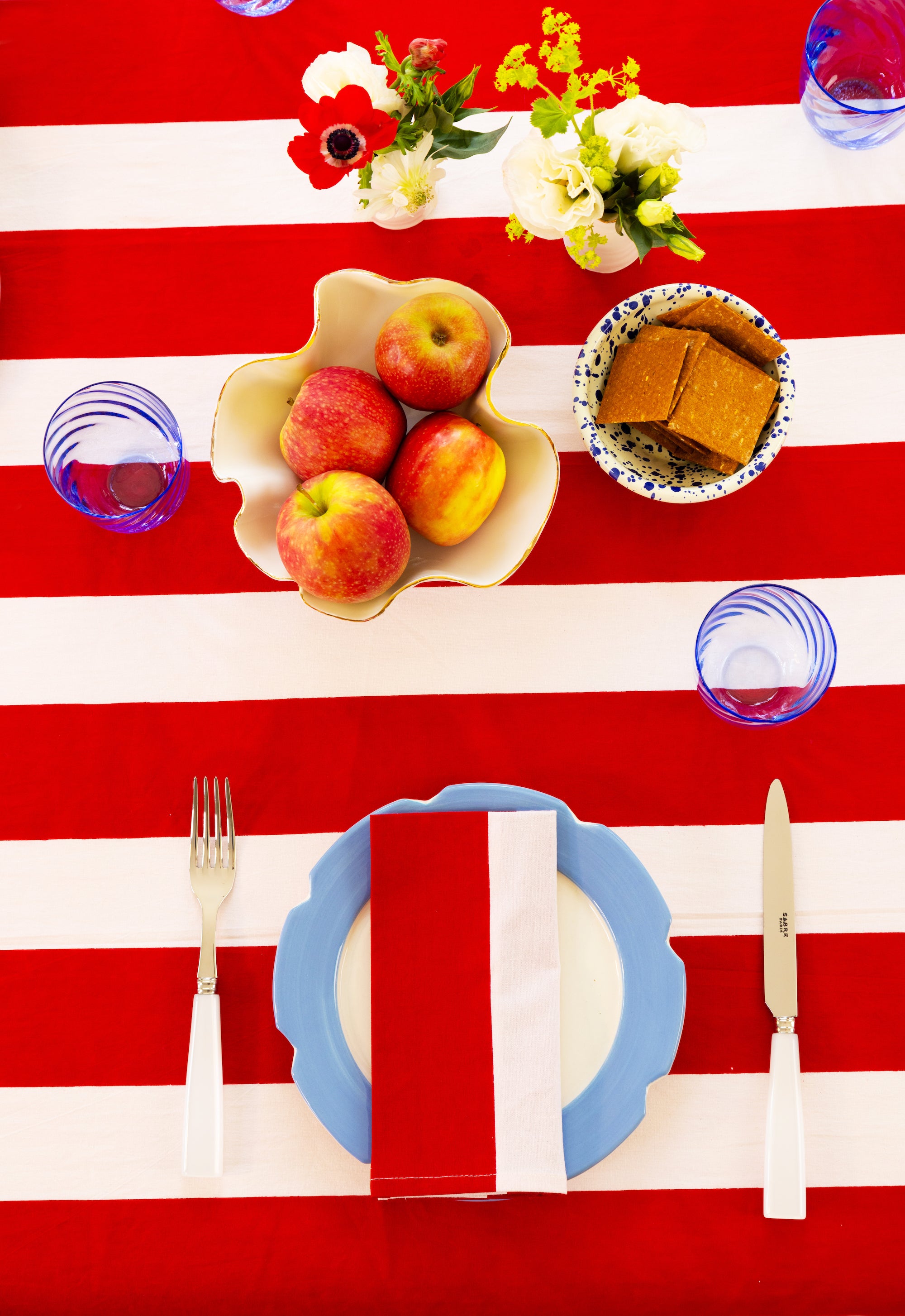 ‘Stripe’ Cotton Table Cloth | Red