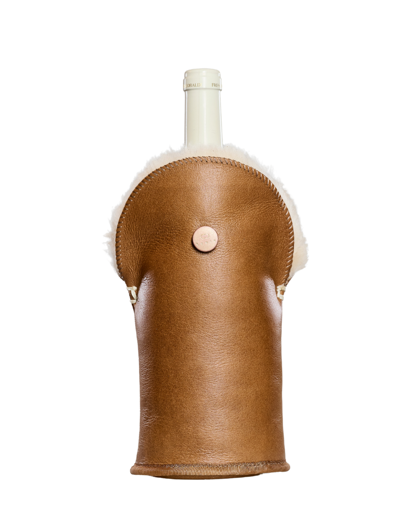 Camel leather wine cooler