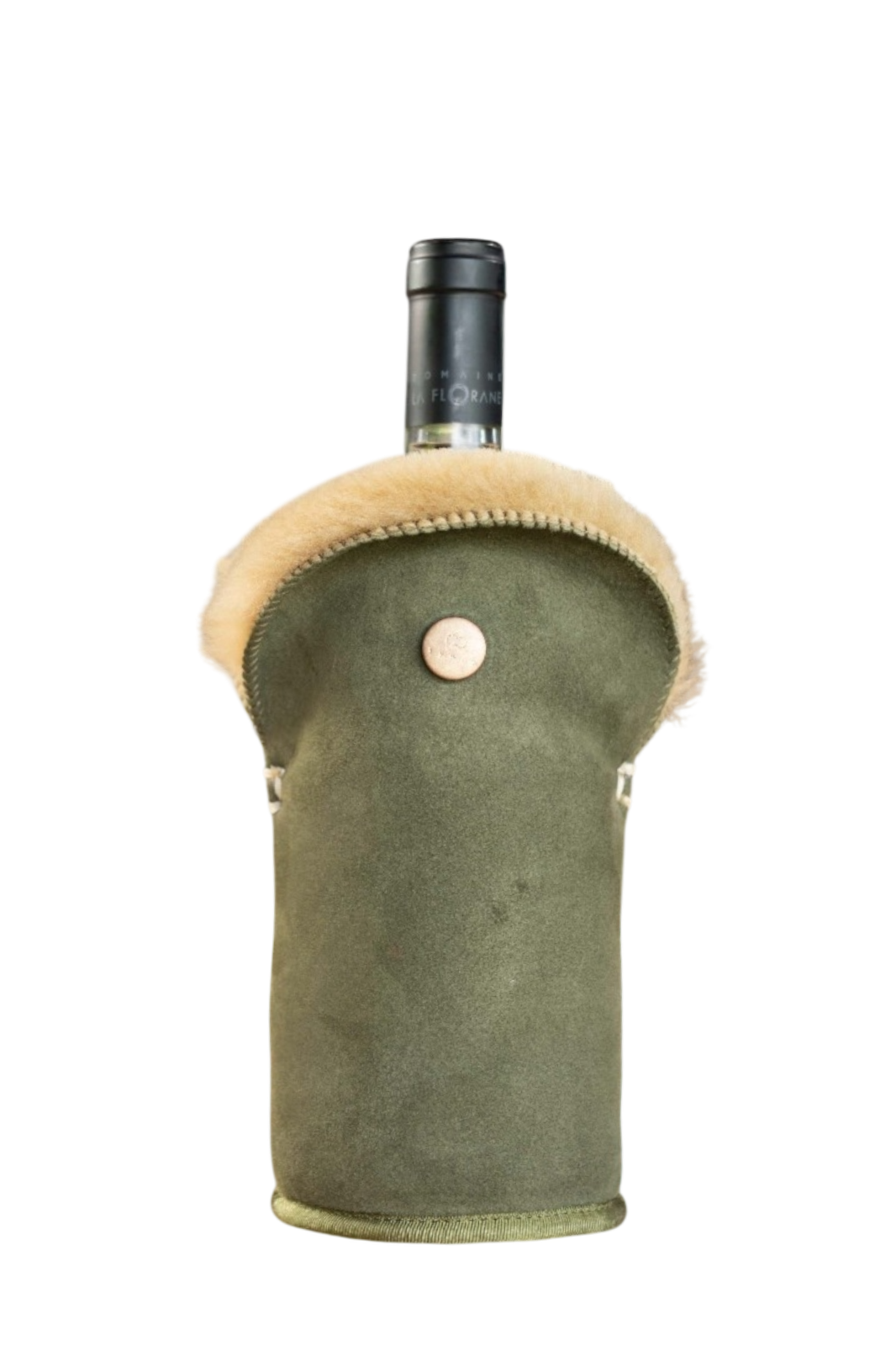olive suede wine cooler