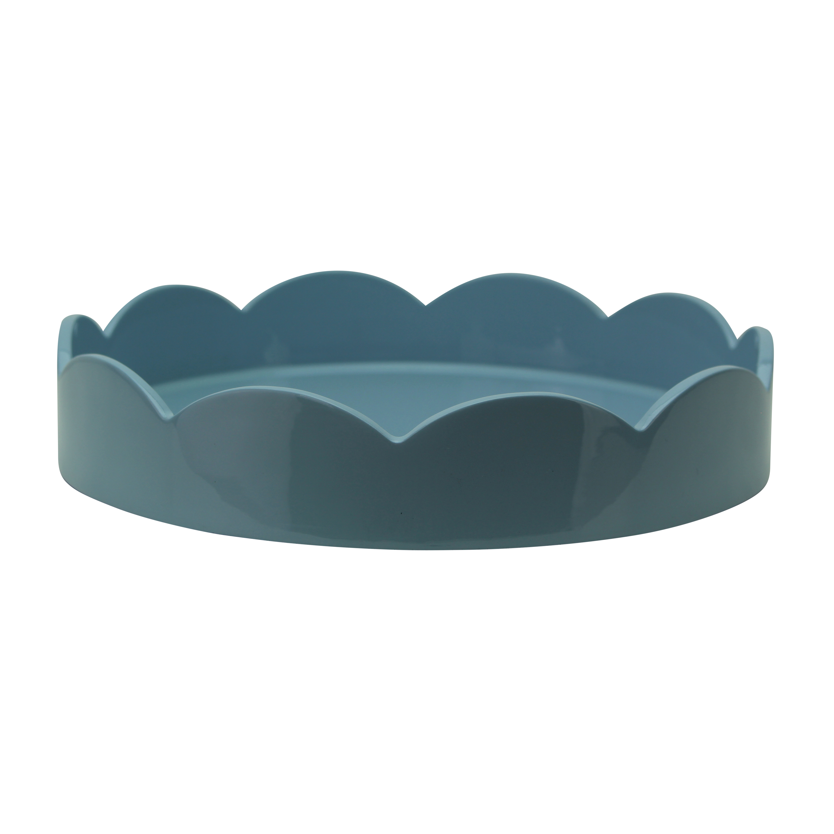 Small Round Scalloped Tray | Chambray Blue