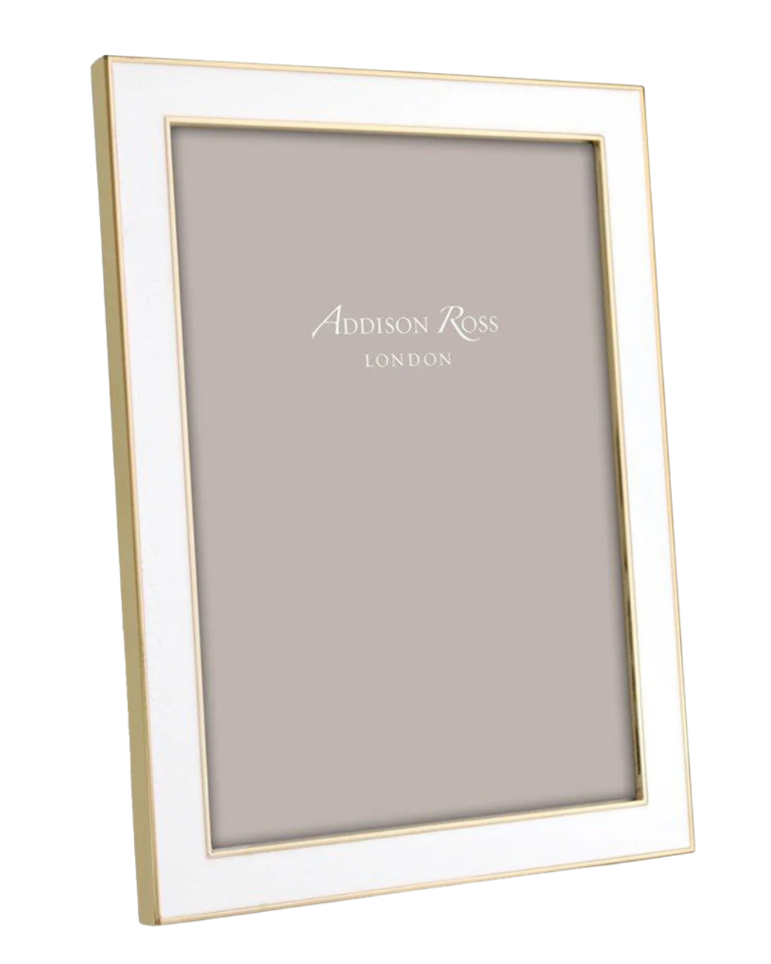 Photo Frame | White Enamel & Gold
