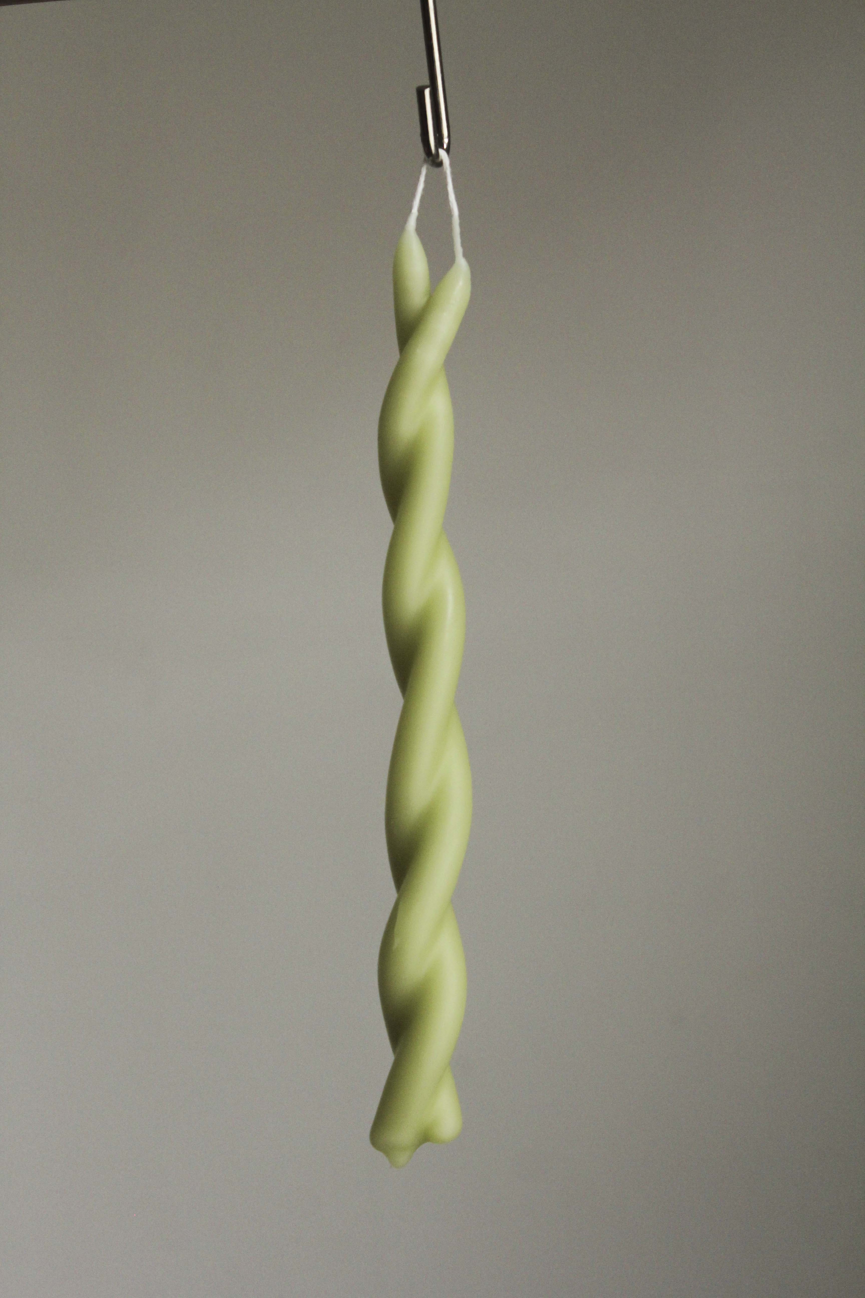 Beeswax Twisted Candle | Pistachio Green