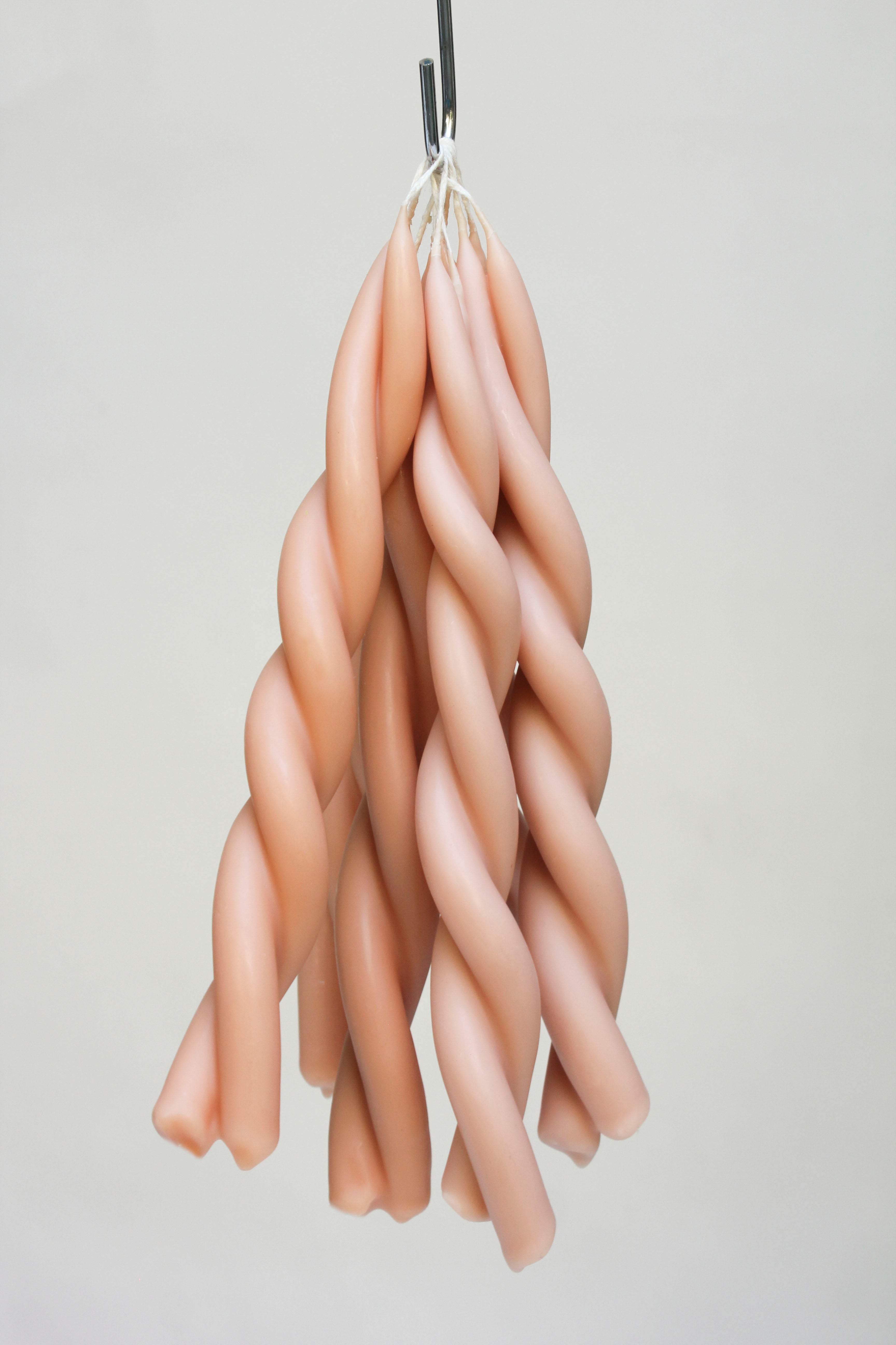 Beeswax Twisted Candle | Pink Blossom