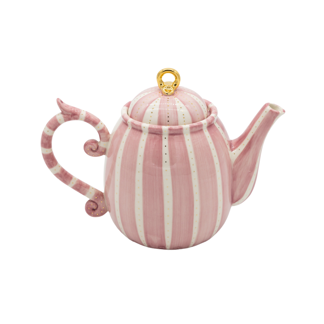 Pink stripe Miranda Berrow teapot