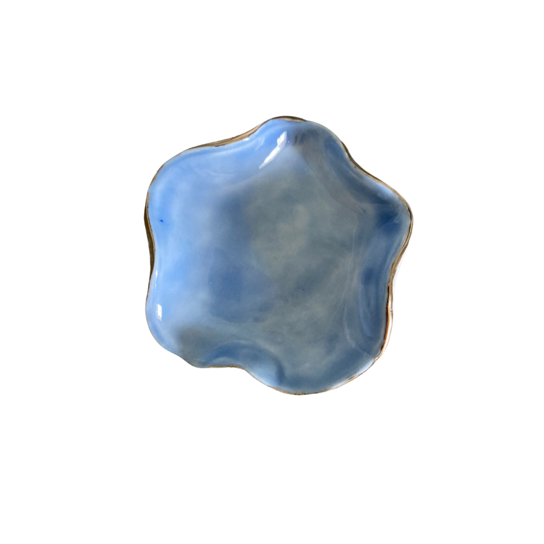 Trinket dish | blue with silver