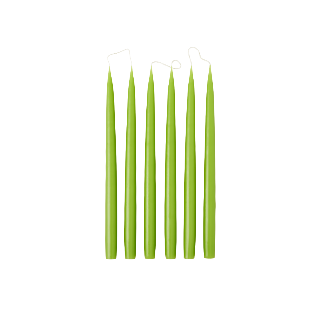 Spring green tapered candles
