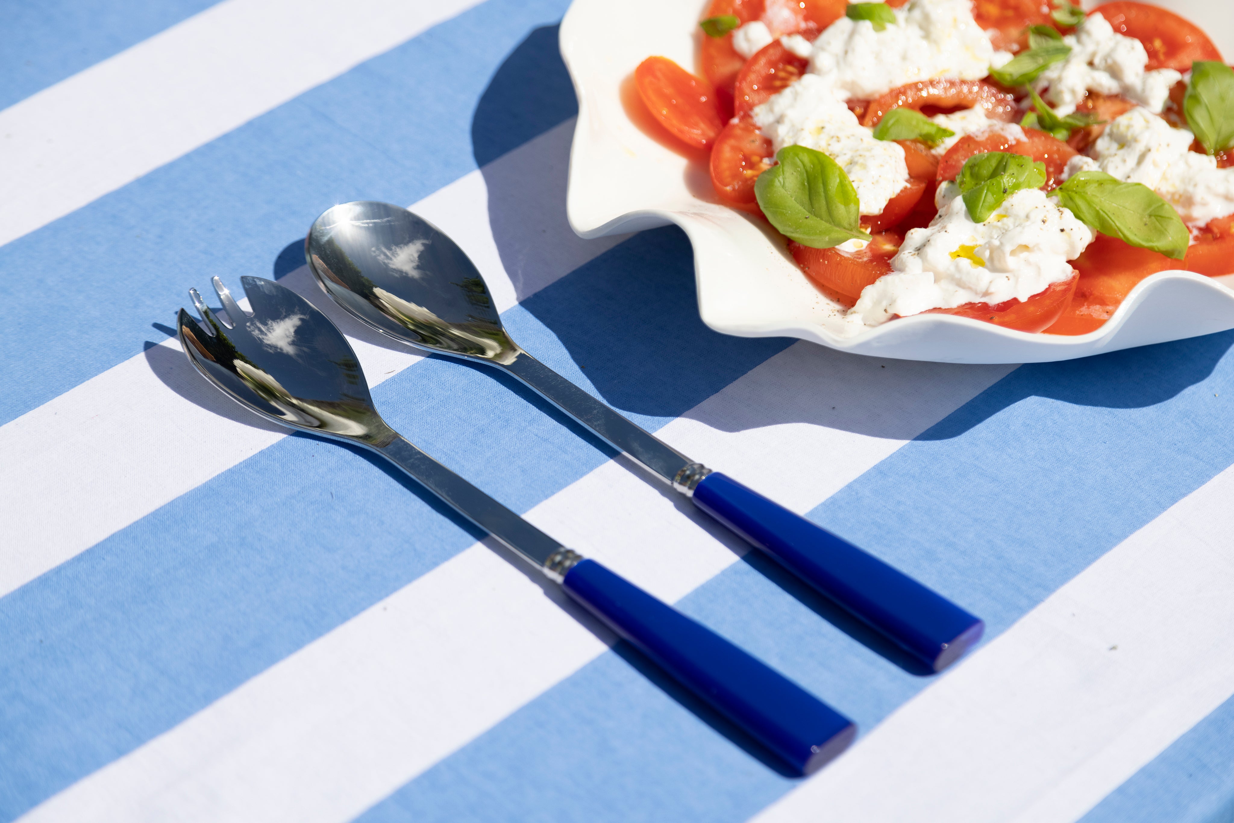 Sabre Icone lapis blue salad server set