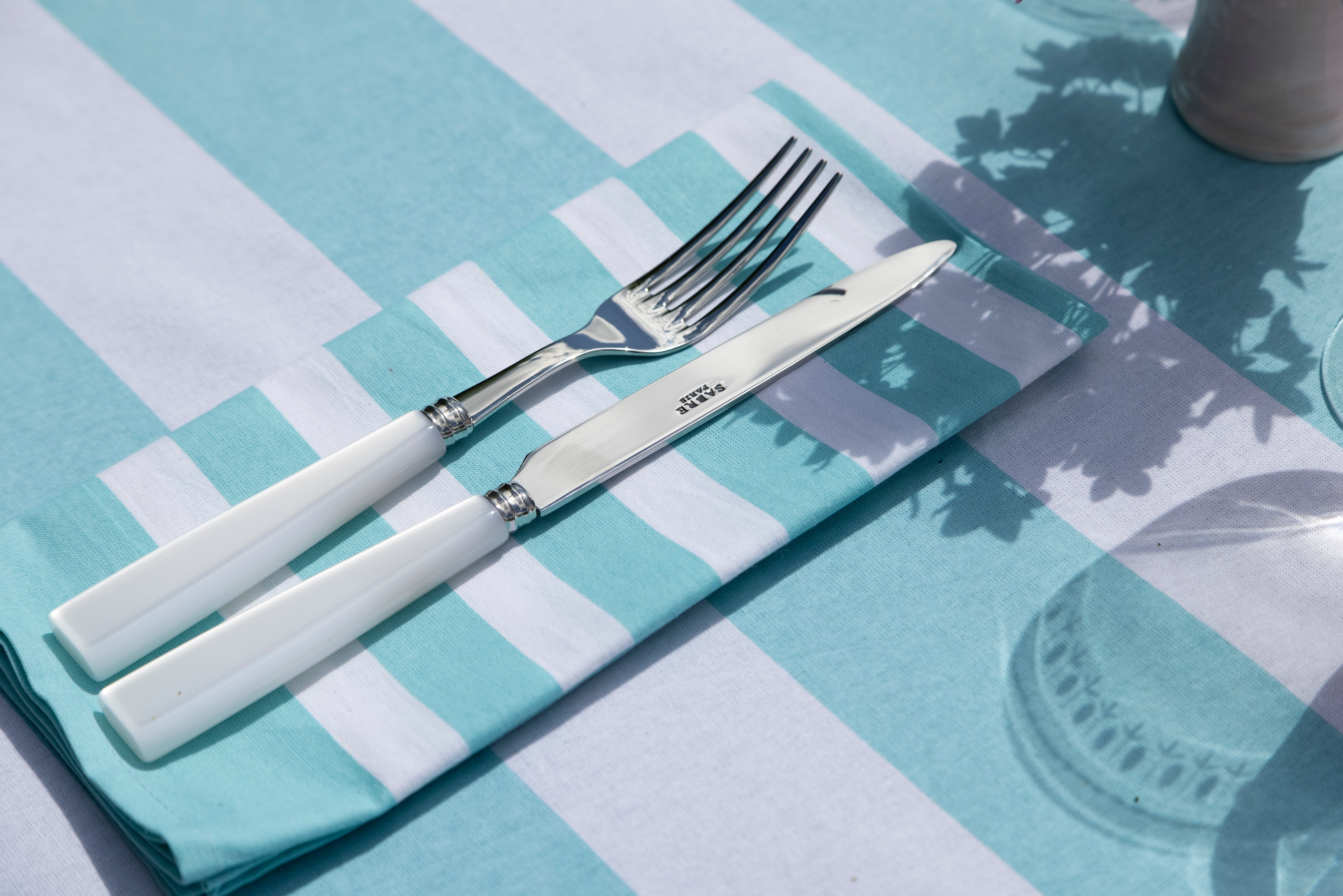 Napkins set of 4 | Aqua green striped