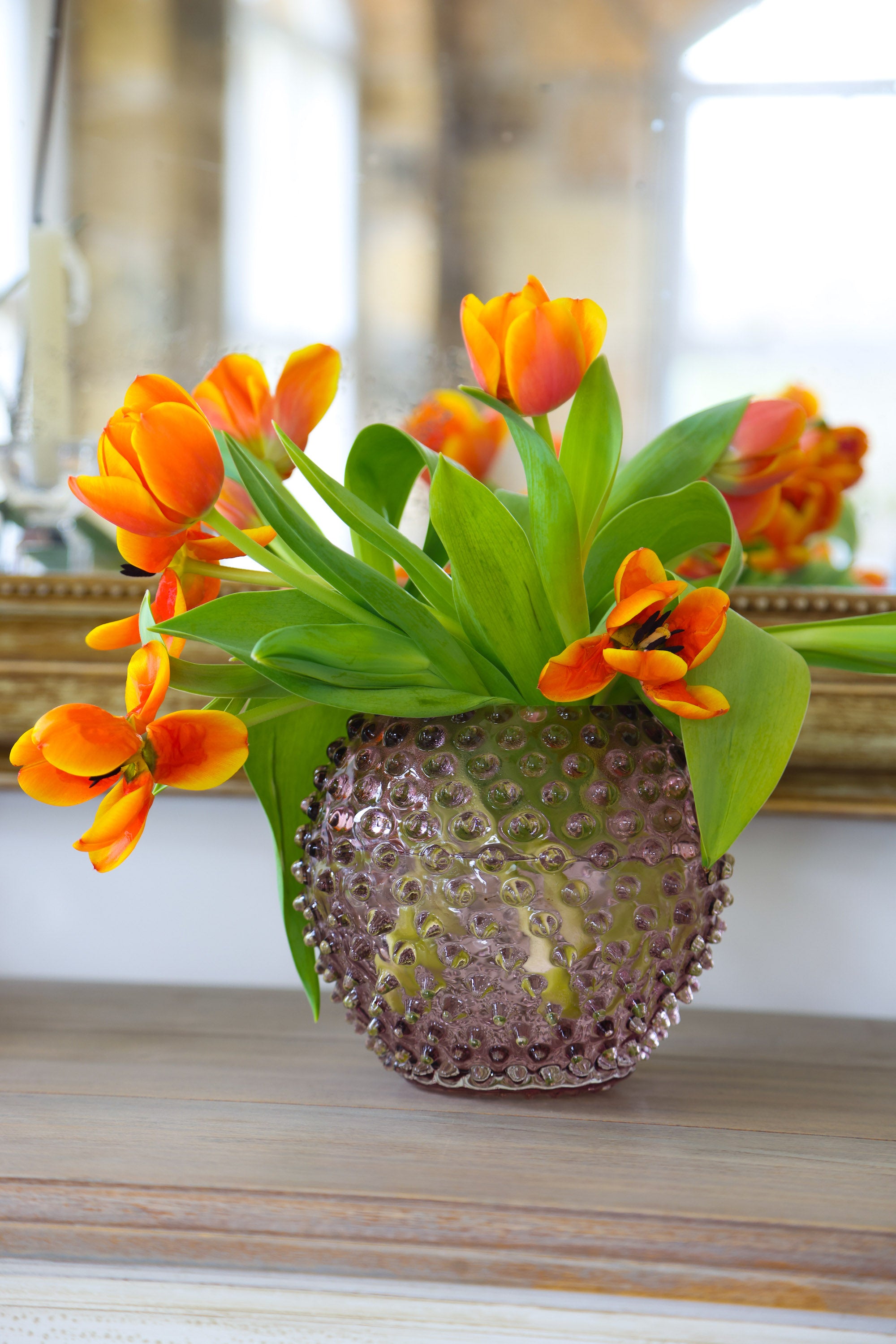 Hobnail Round Vase | Lilac