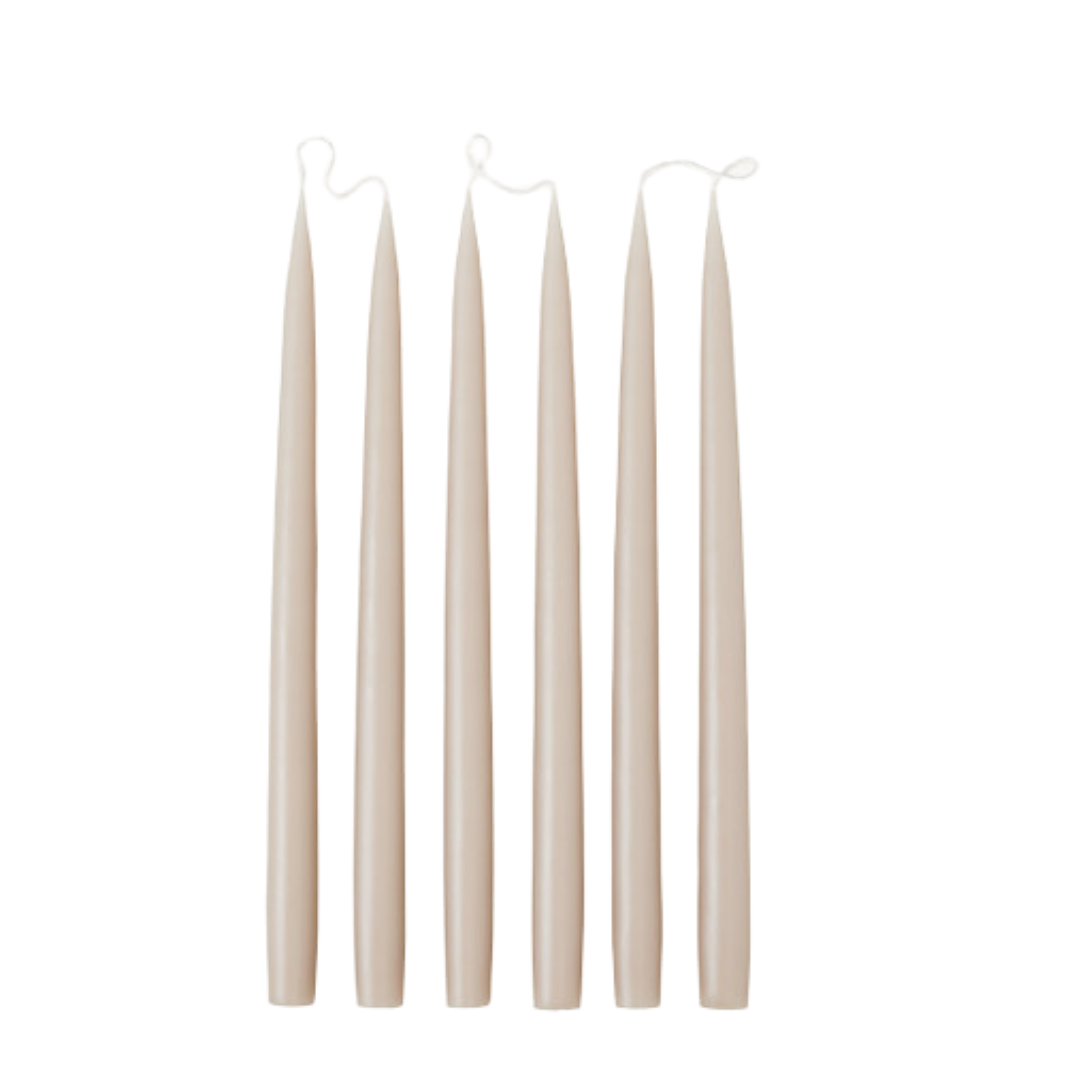 latte tapered candles