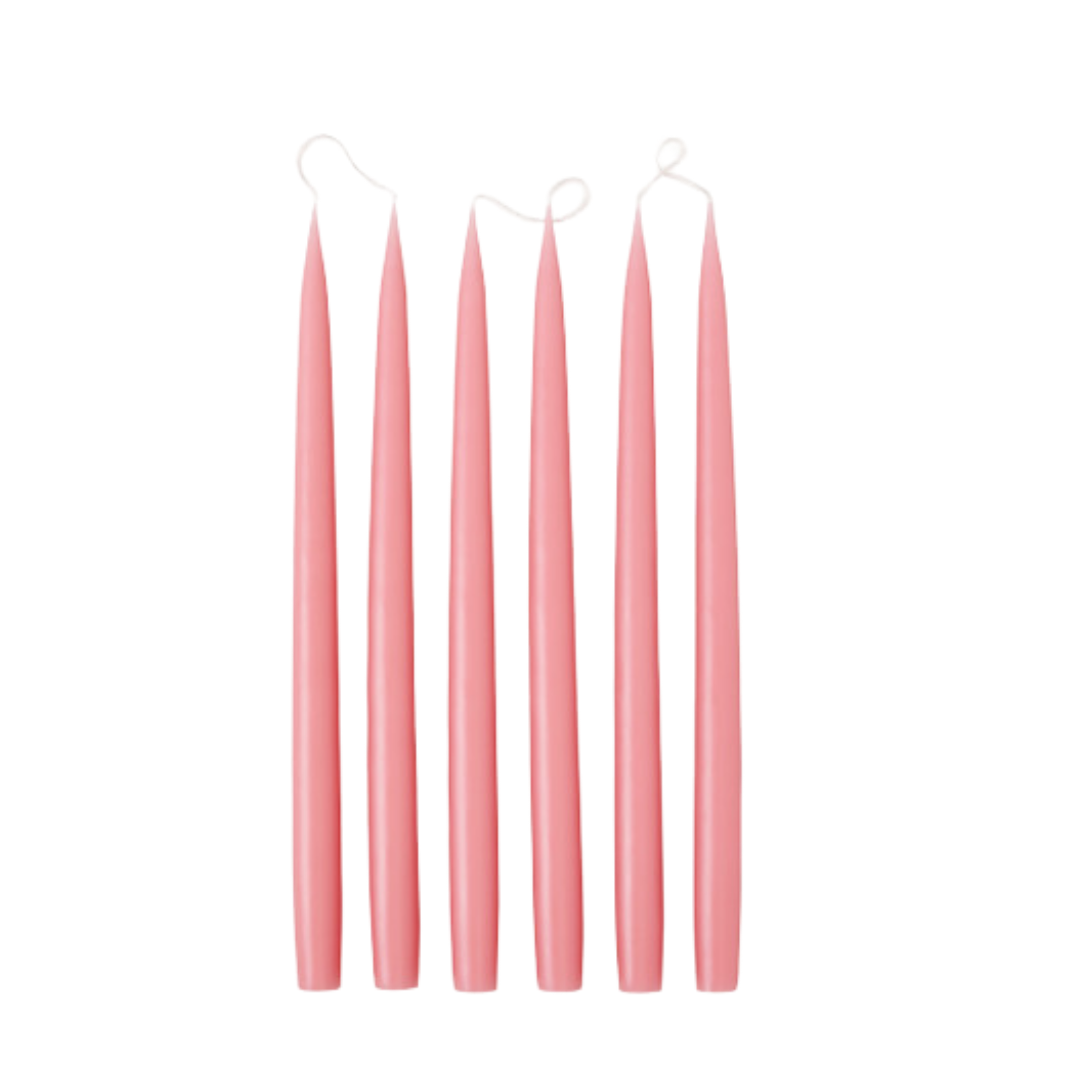 Vintage rose pink tapered candles