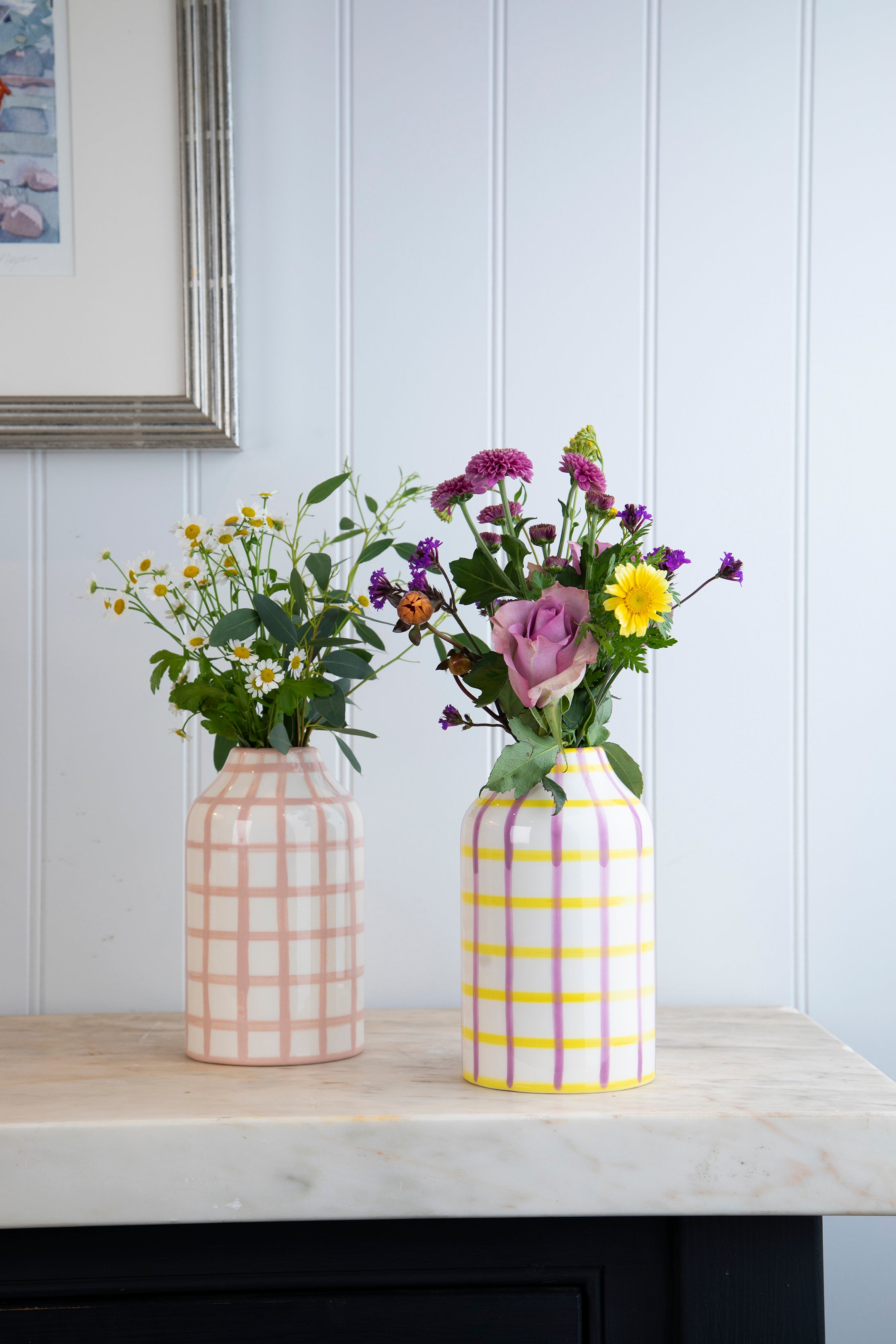 Vase | White, Yellow & Lilac