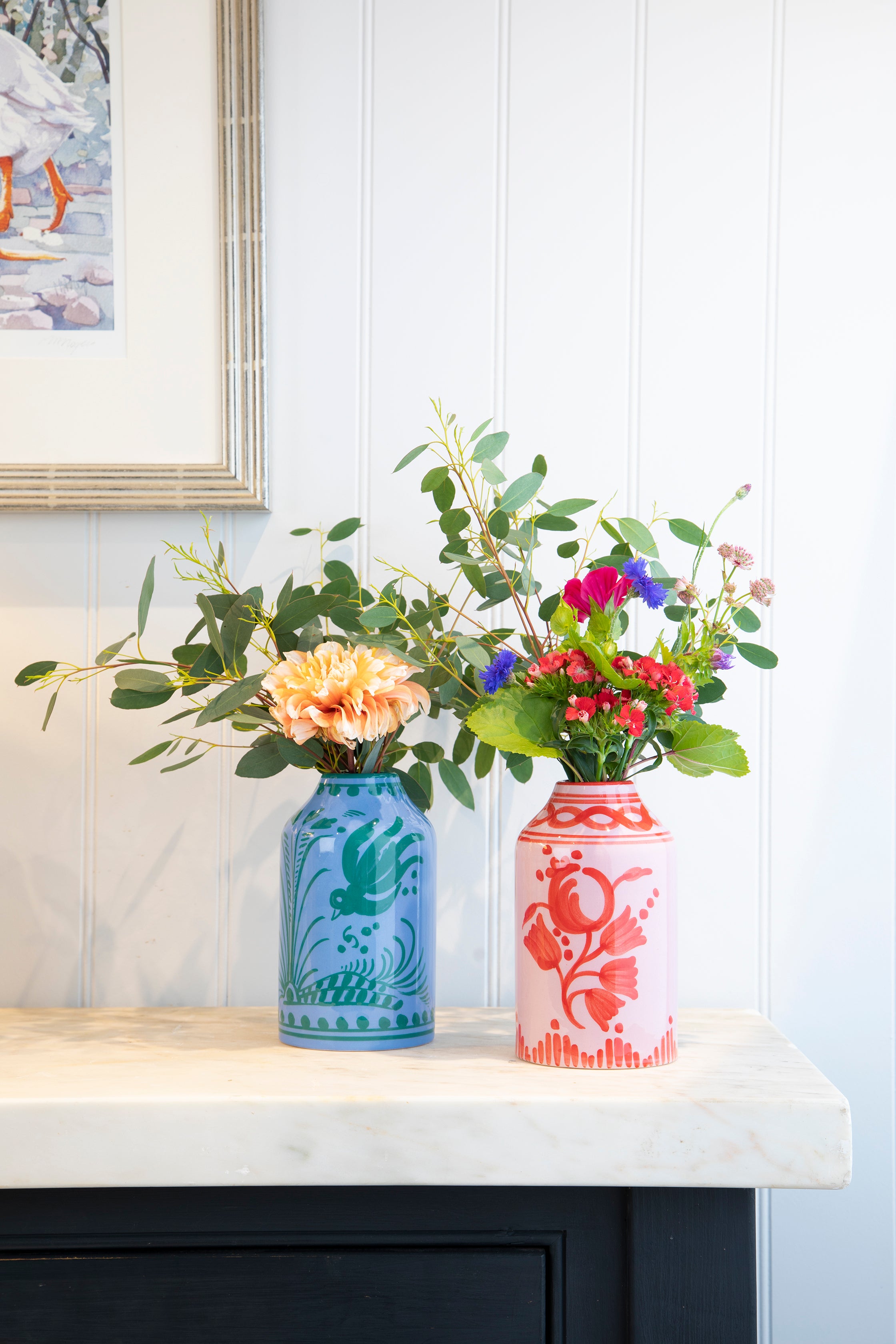Vases | Pink and blue with red detail | Vassielle