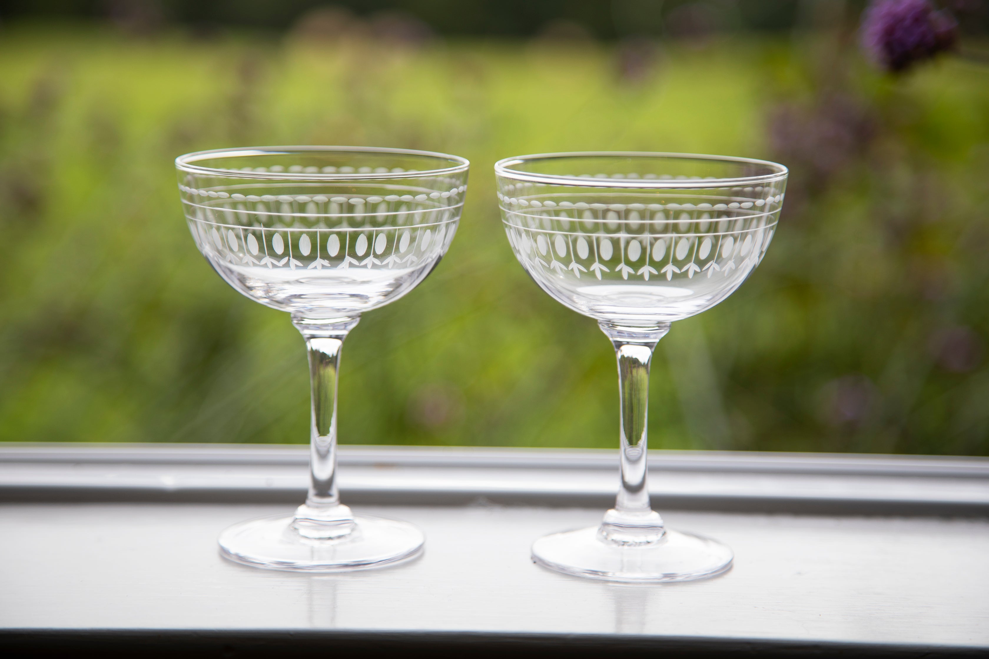 Crystal Champagne saucers | Ovals design | OSSKI