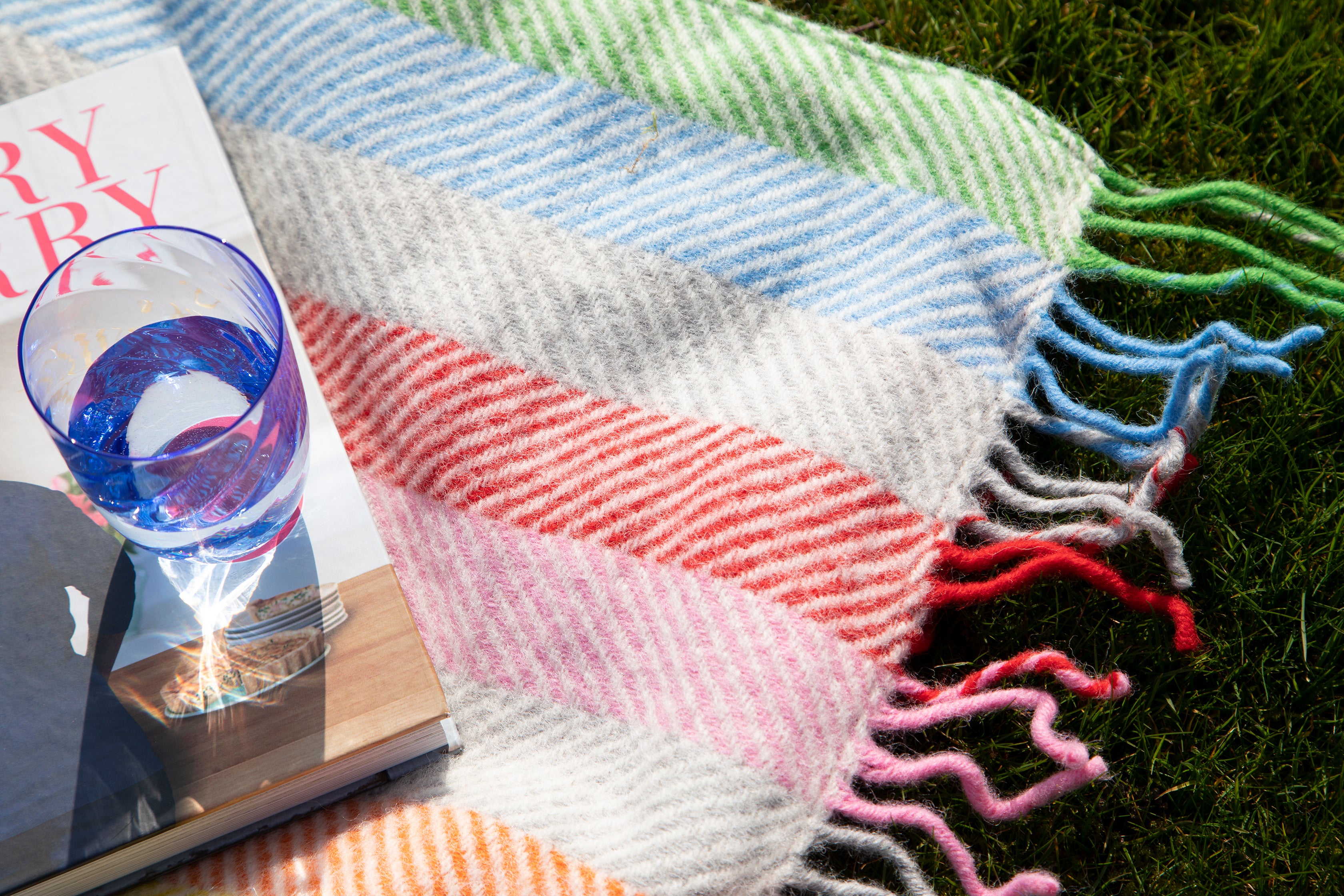 Picnic Rug | Rainbow Herringbone