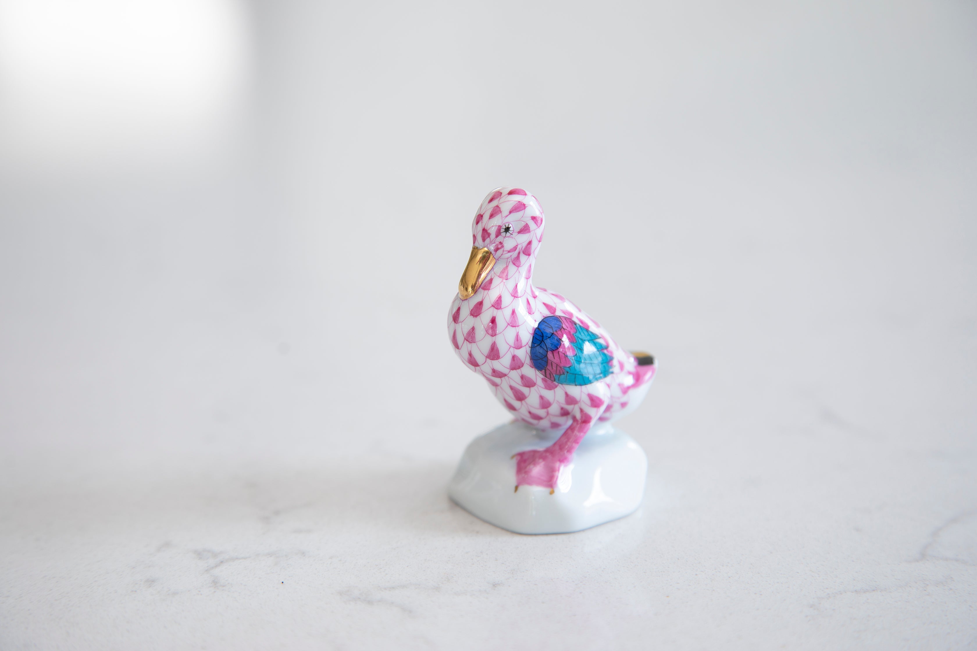 Vintage pink Herend duck