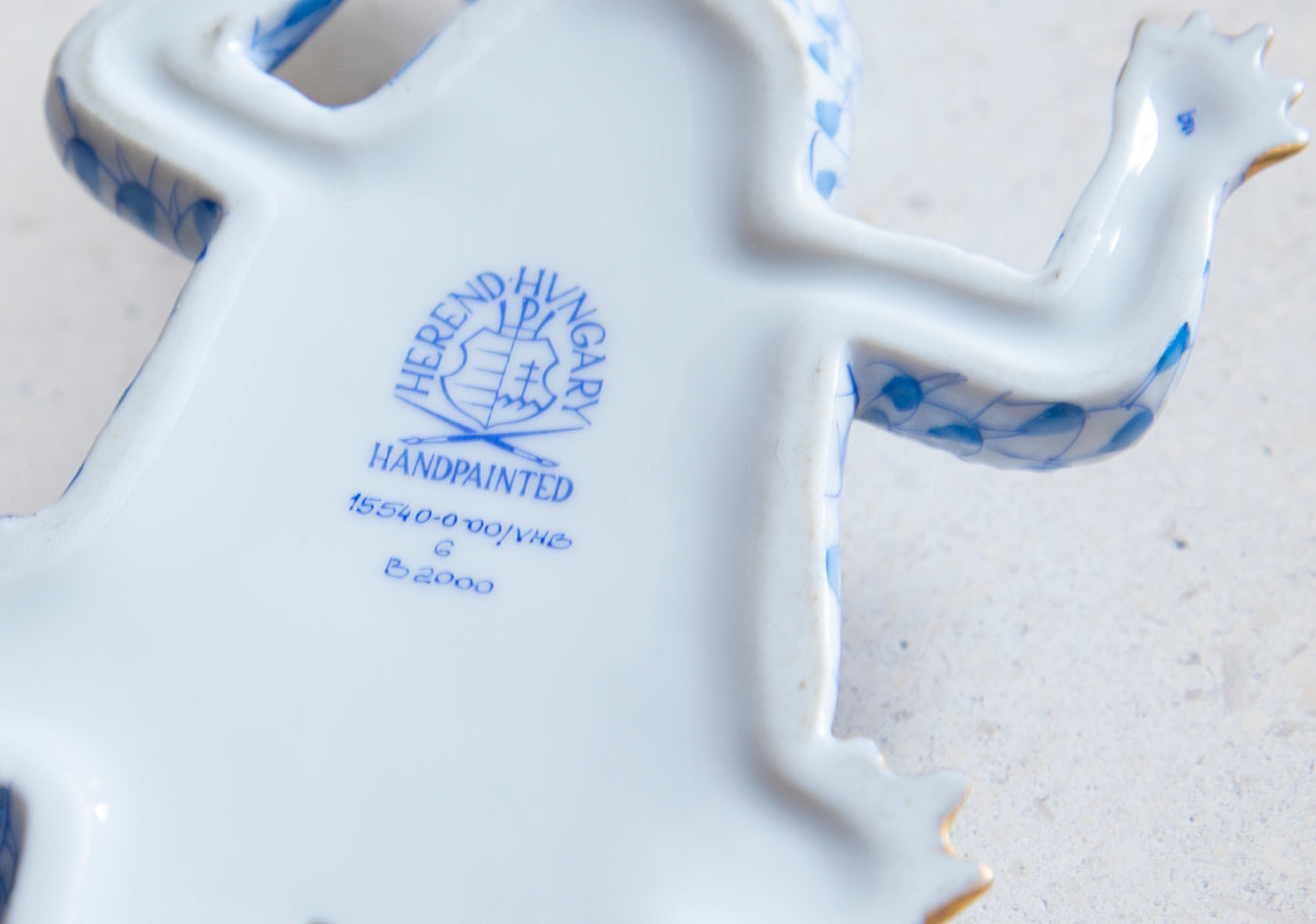 Vintage Herend blue alligator