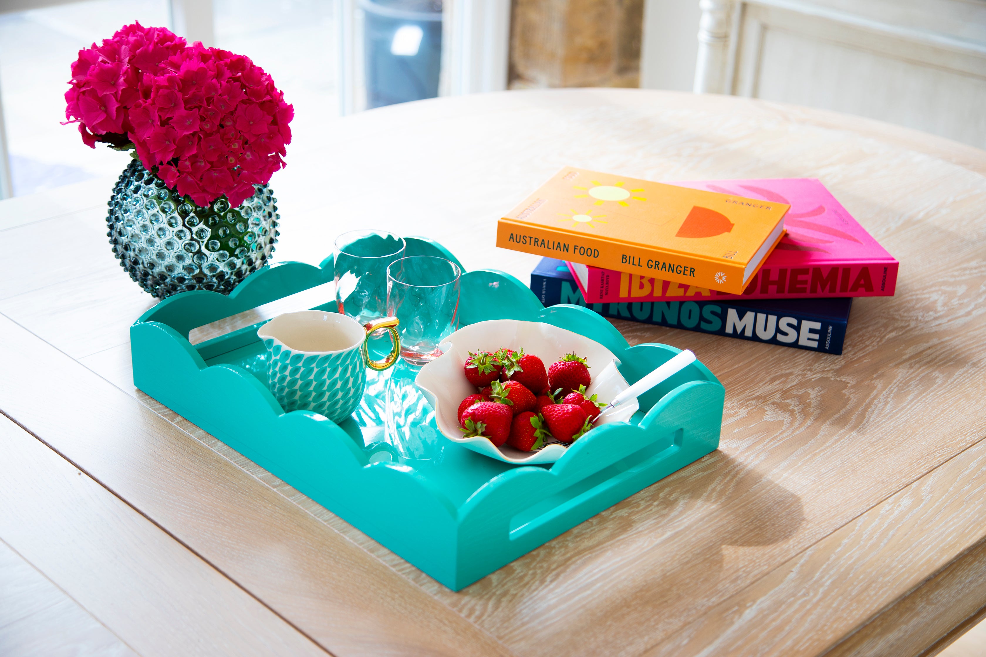 Scalloped tray | medium turquoise | Osski