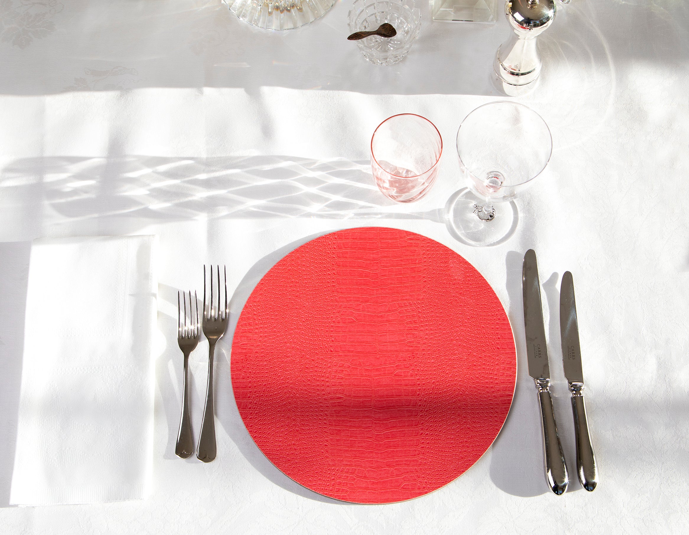 Balu pink crocodile print placemats