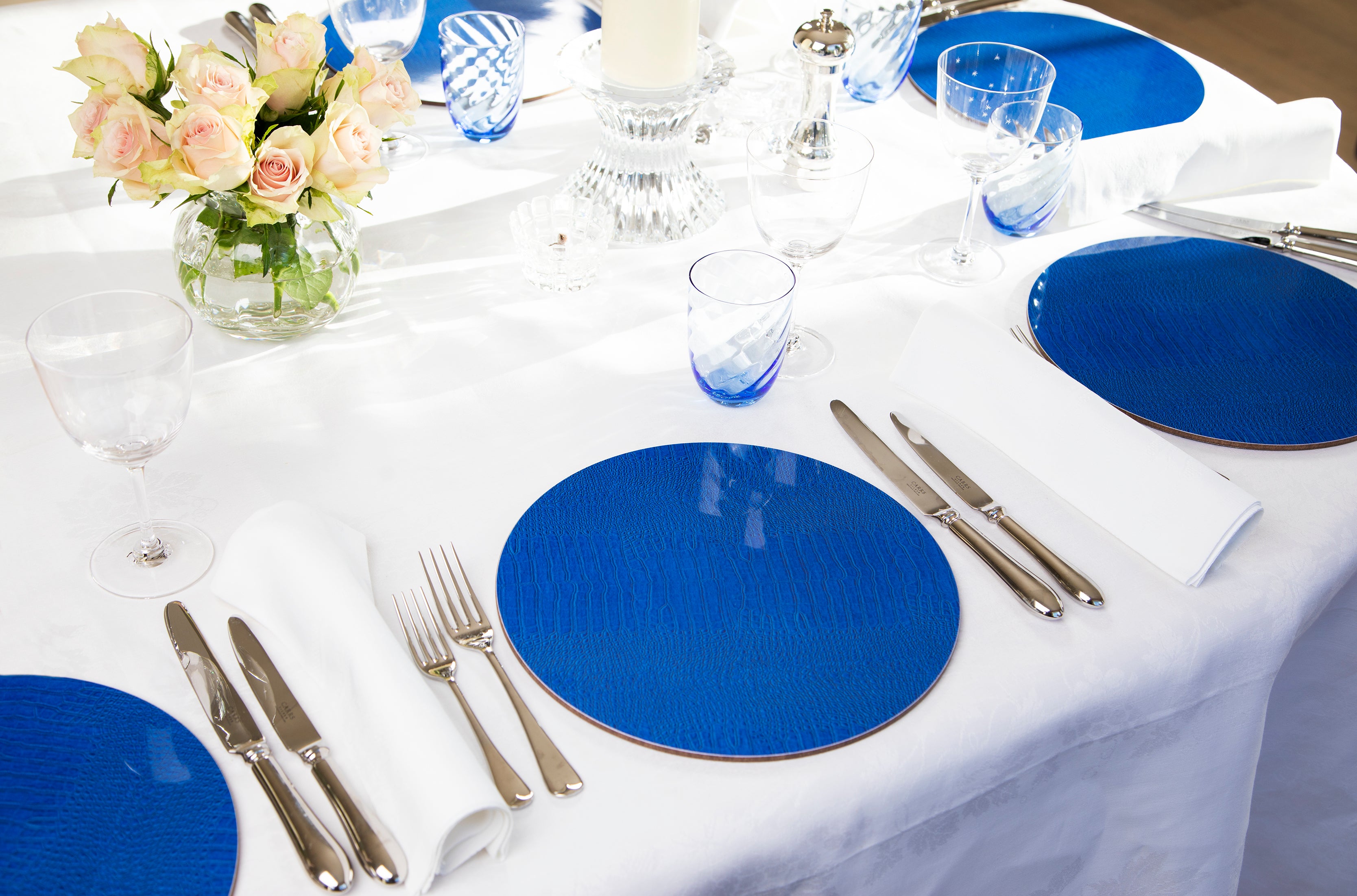Balu blue crocodile print placemats