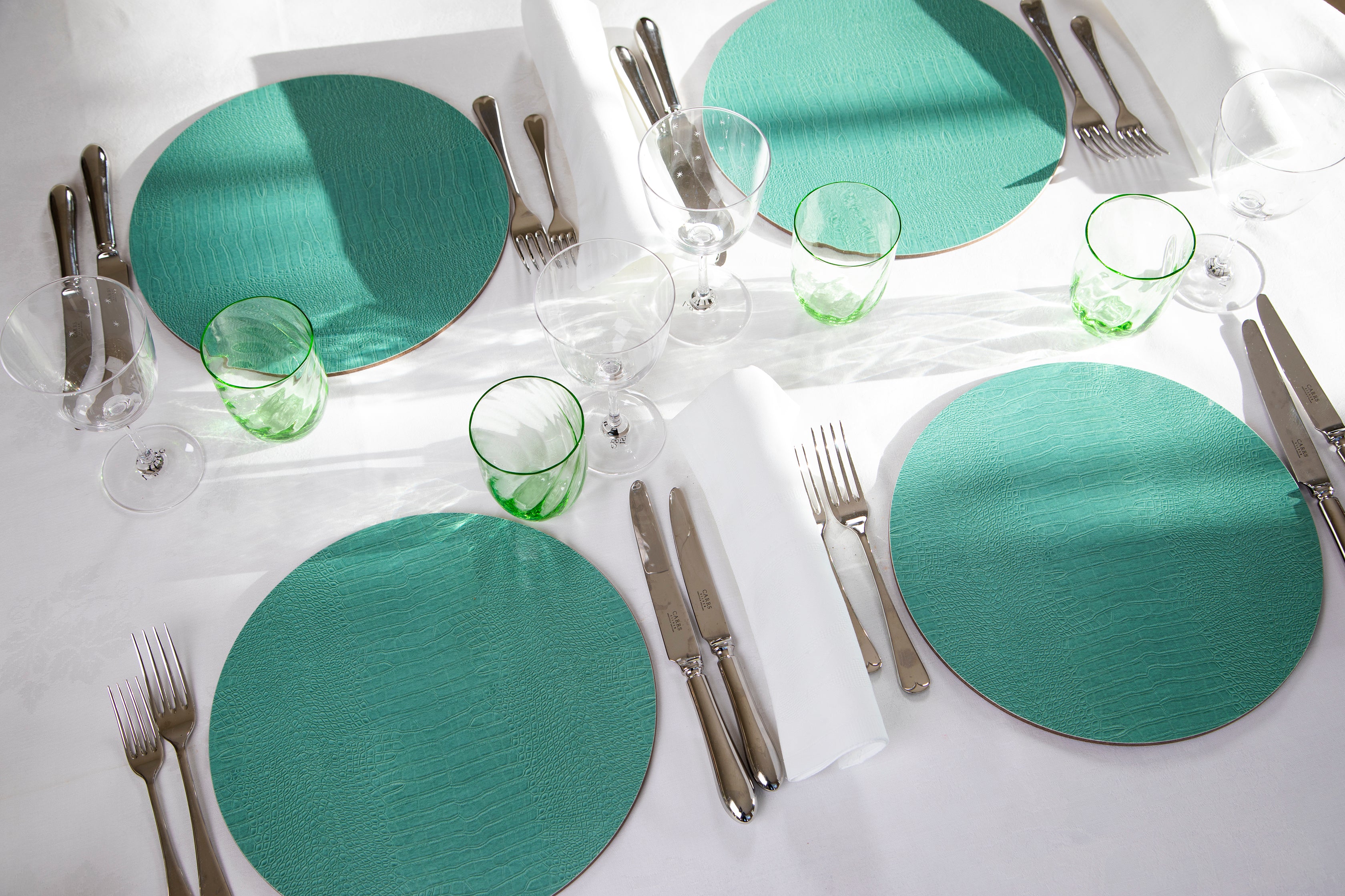 Balu green crocodile print placemats
