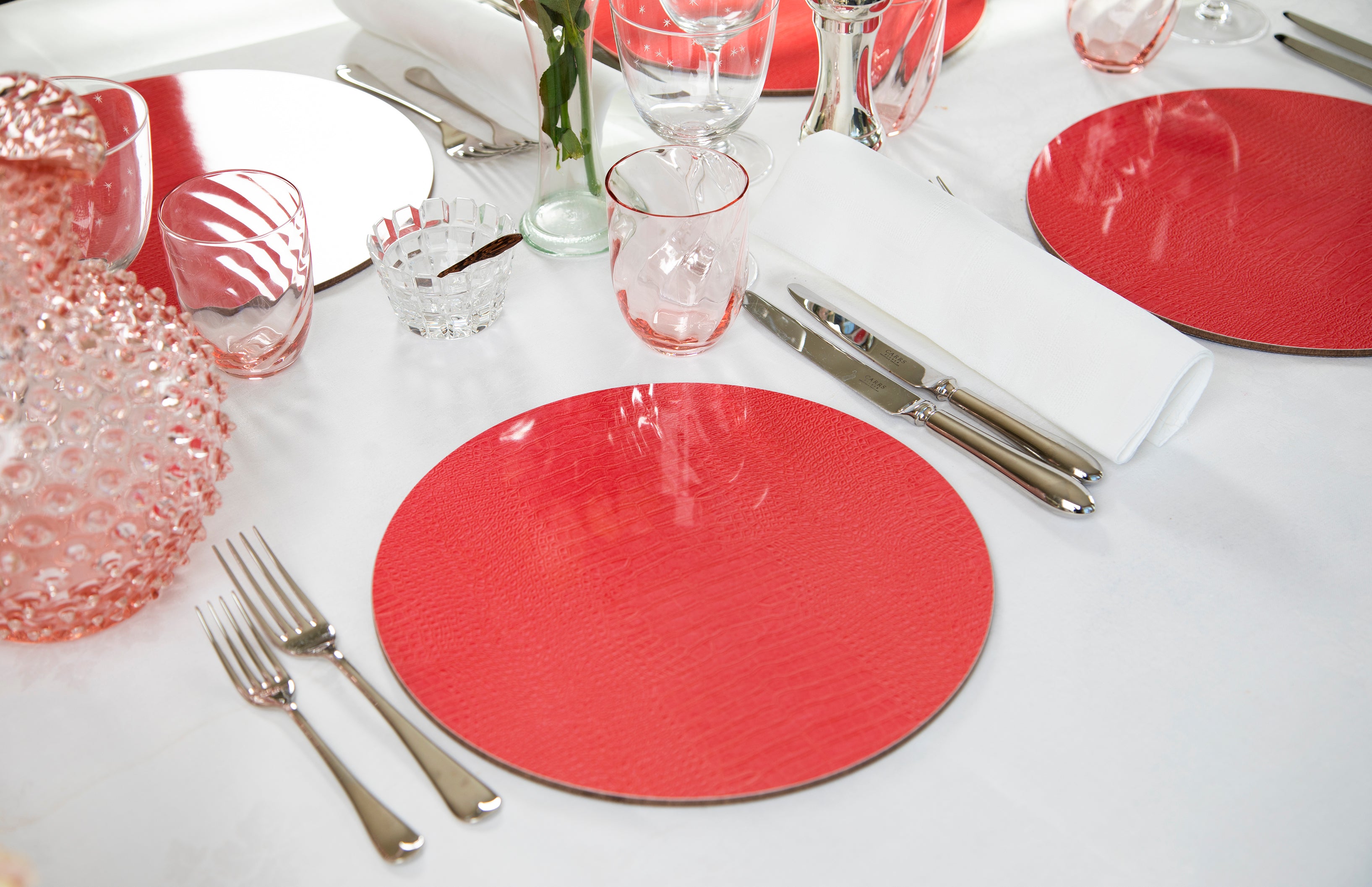 Balu pink crocodile print placemats