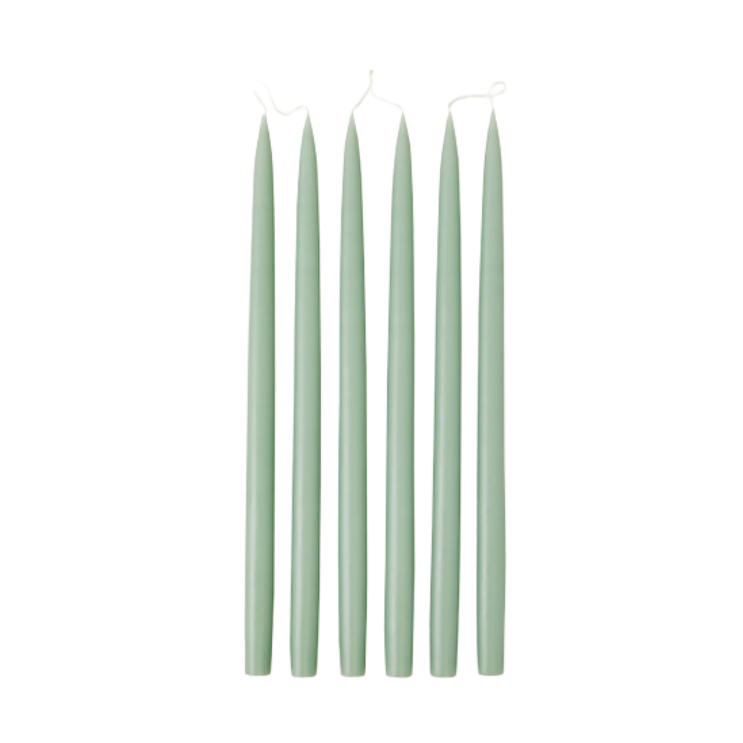 Sage green 45cm tapered candles